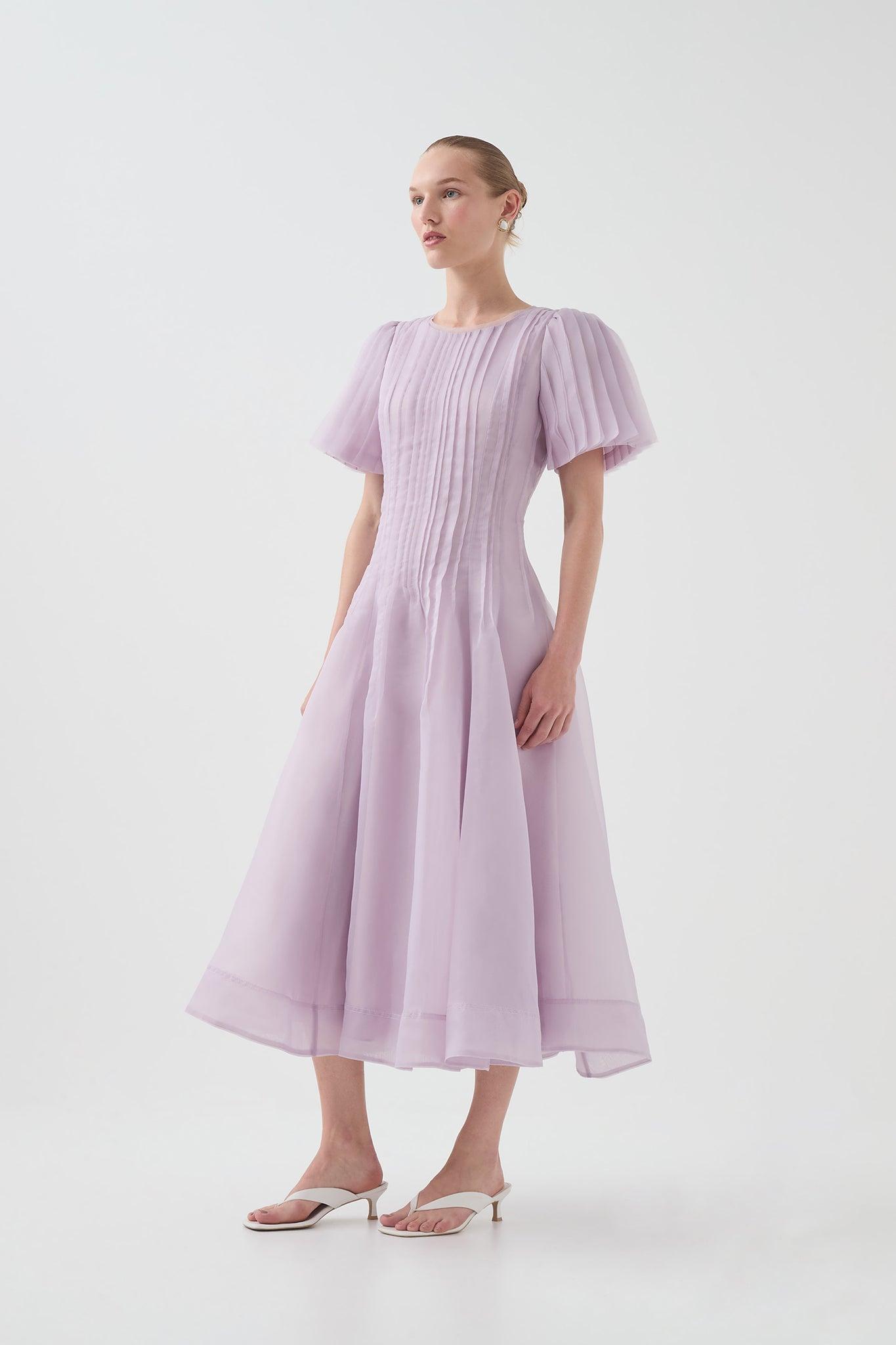 Nova Pleated Midi Dress Product Image