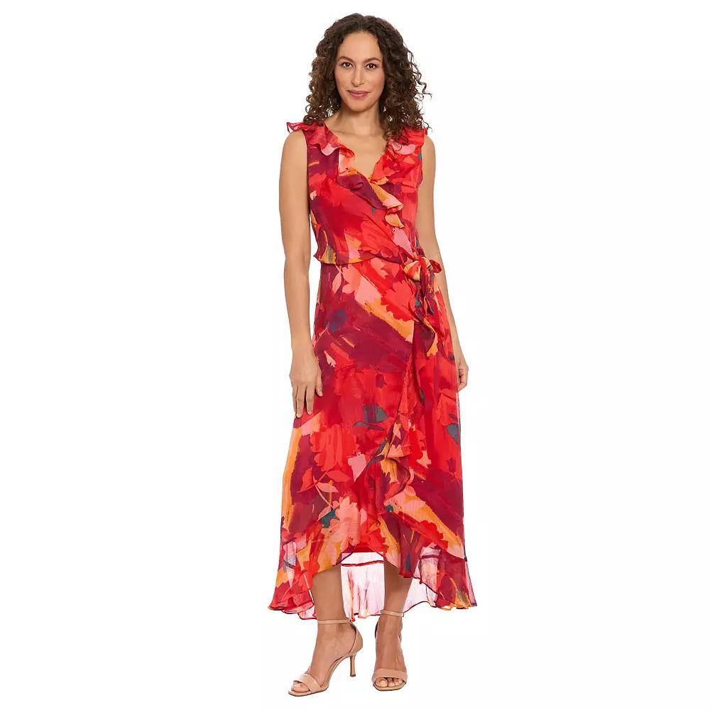 Women's London Times Ruffled Chiffon Maxi Dress,  Product Image