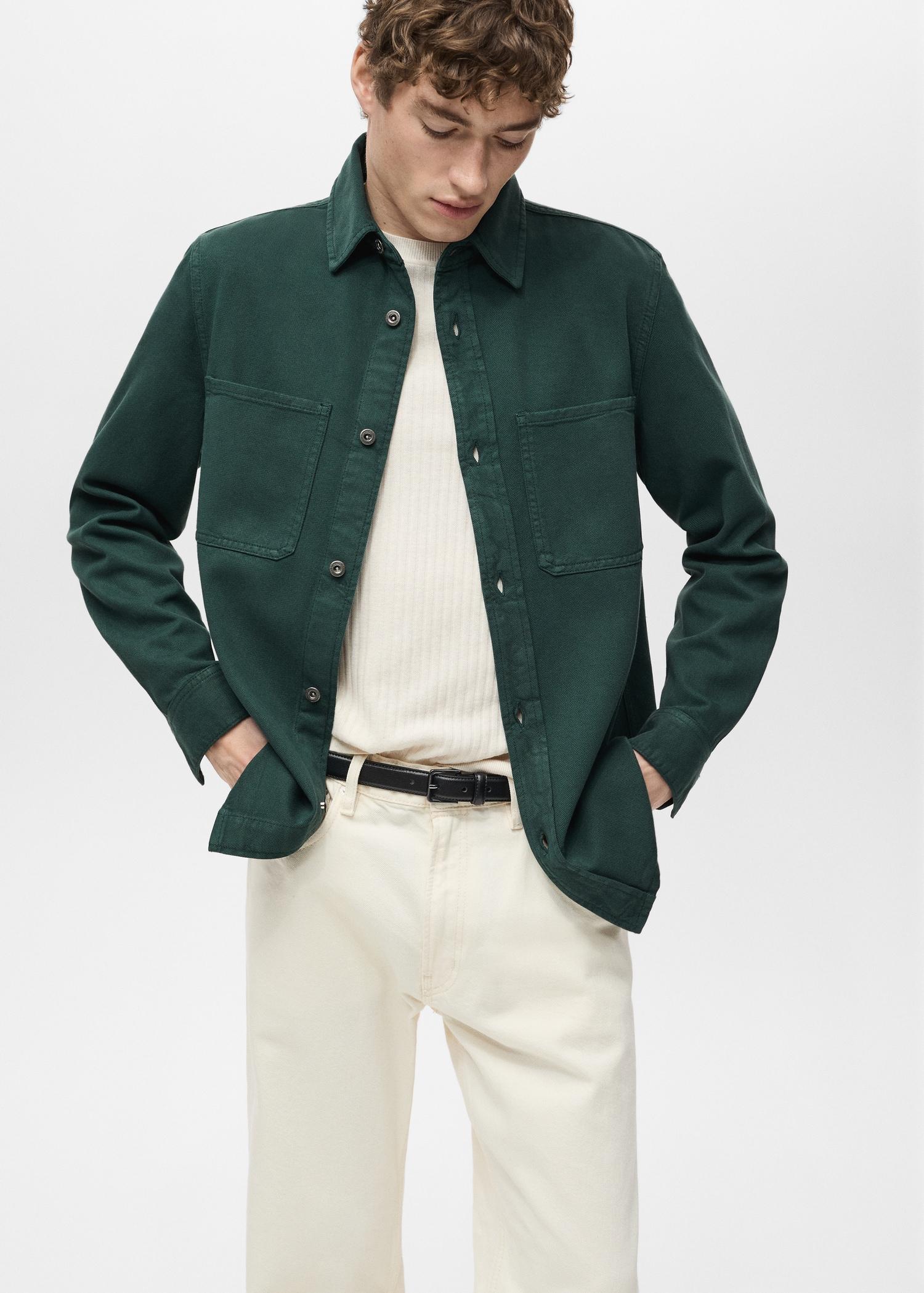 Tencel regular-fit overshirt - Men | MANGO USA Product Image