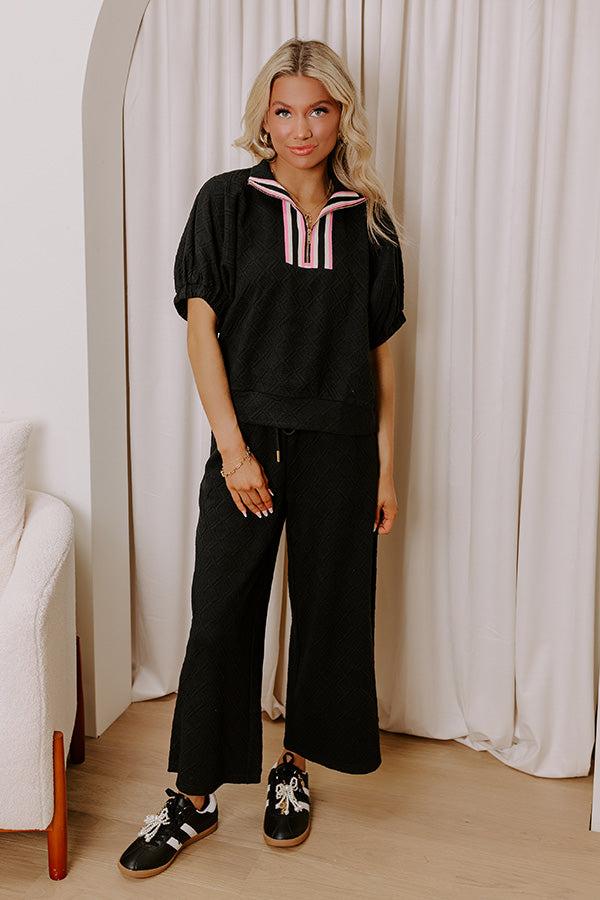 First Class Flight High Waist Knit Pants in Black Product Image