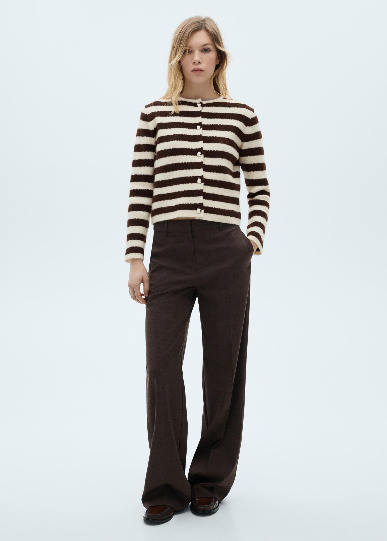 Striped cardigan with buttons - Women | MANGO USA Product Image