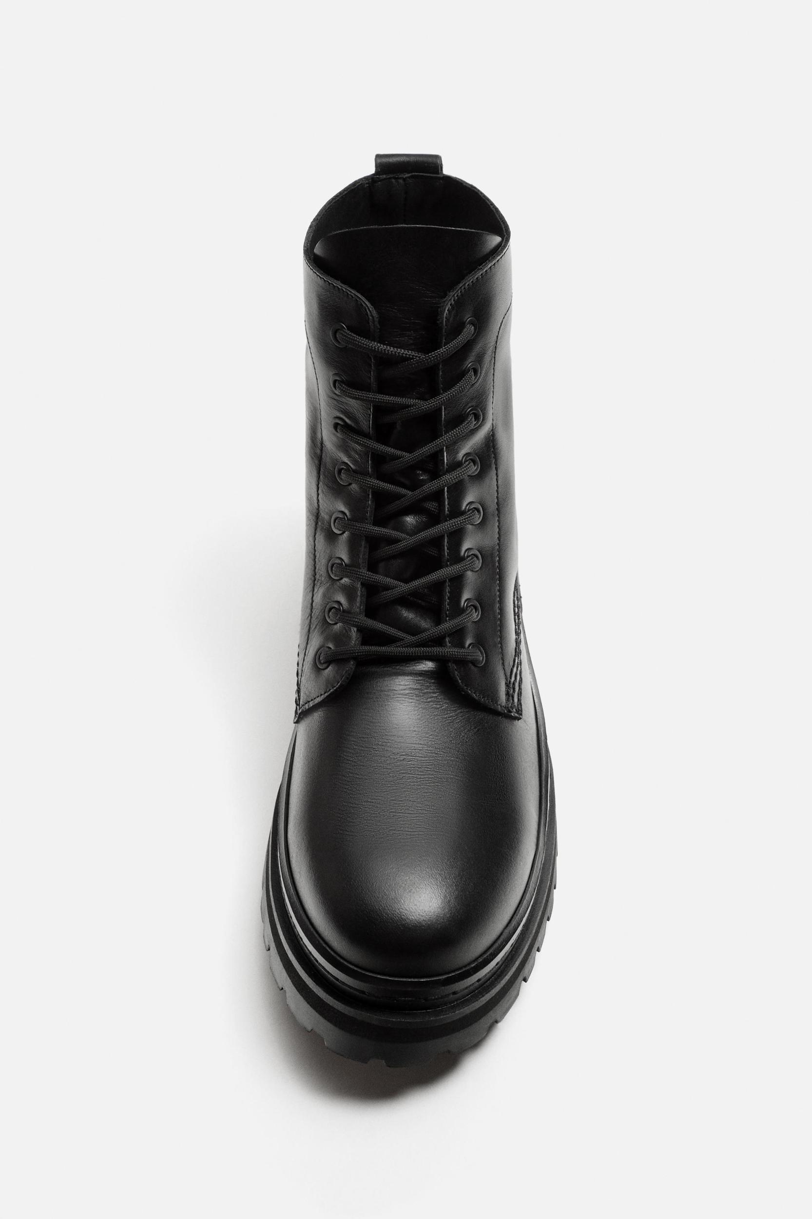 LEATHER LACE-UP BOOTS Product Image