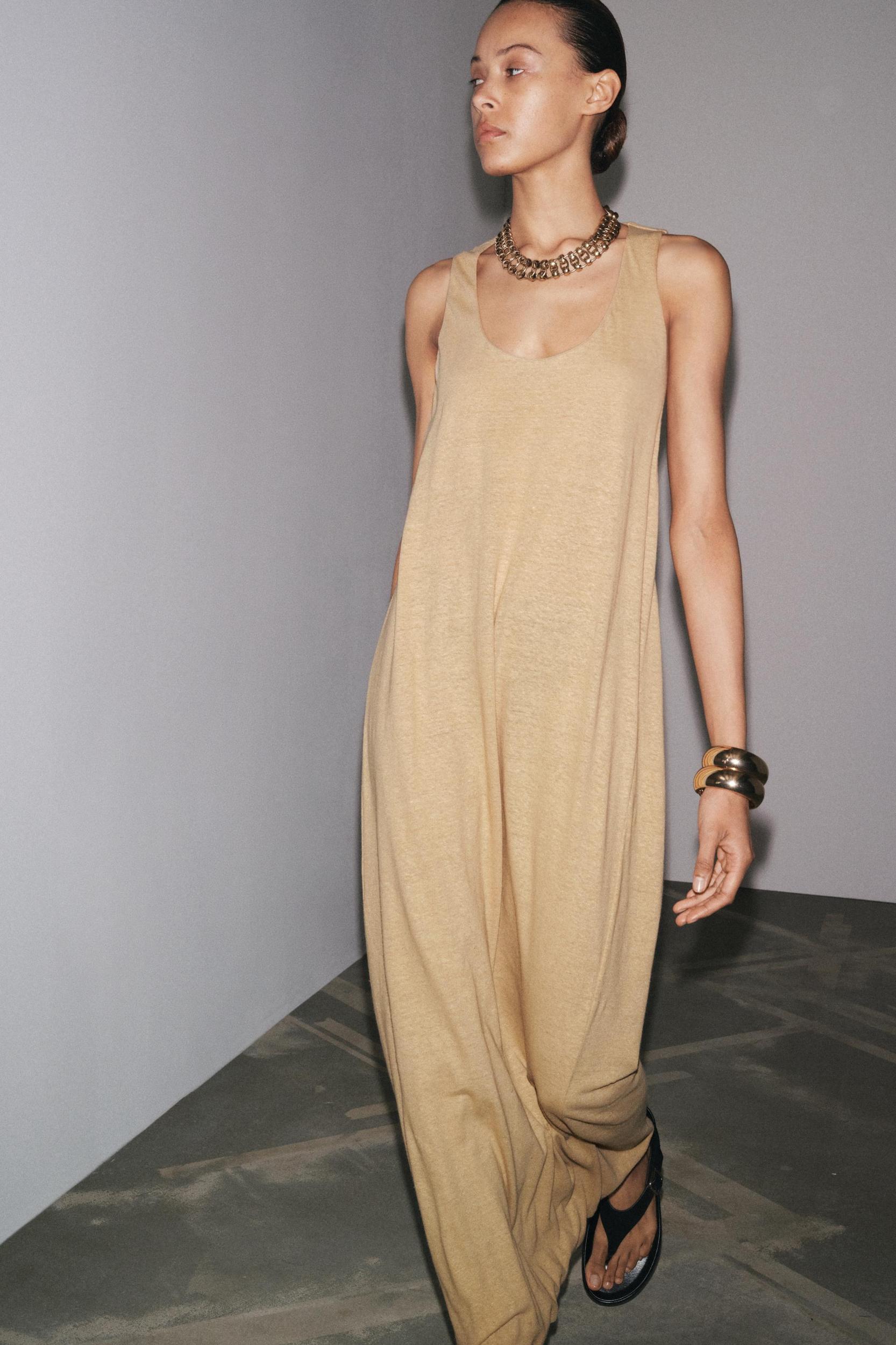 LINEN MIDI DRESS Product Image