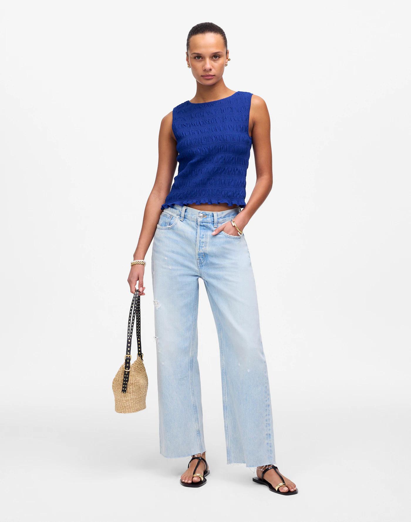 Smocked Boatneck Tank Product Image