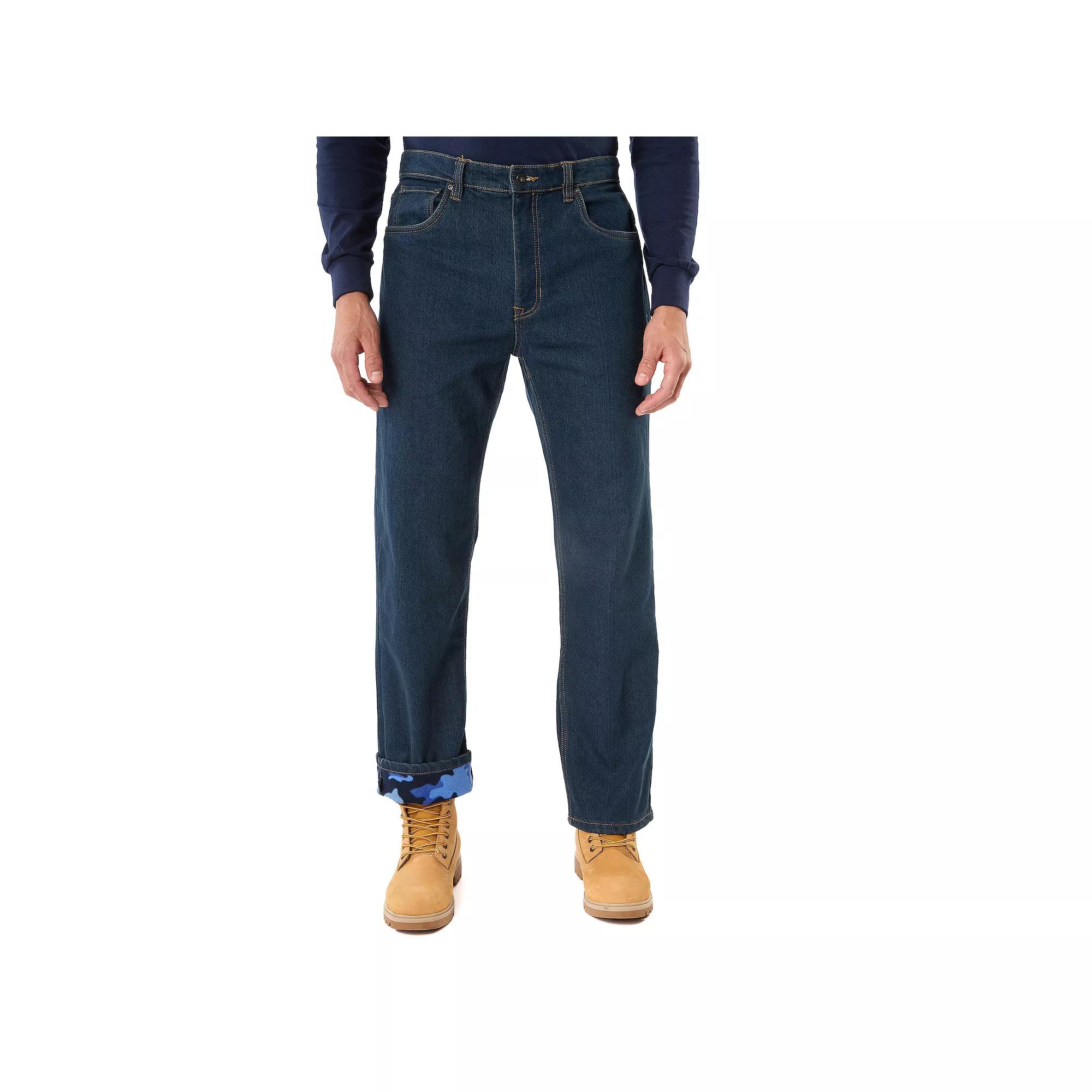 Mens Smiths Workwear Relaxed-Fit Camo Fleece-Lined 5-Pocket Jeans Dark Vintage Blue Product Image