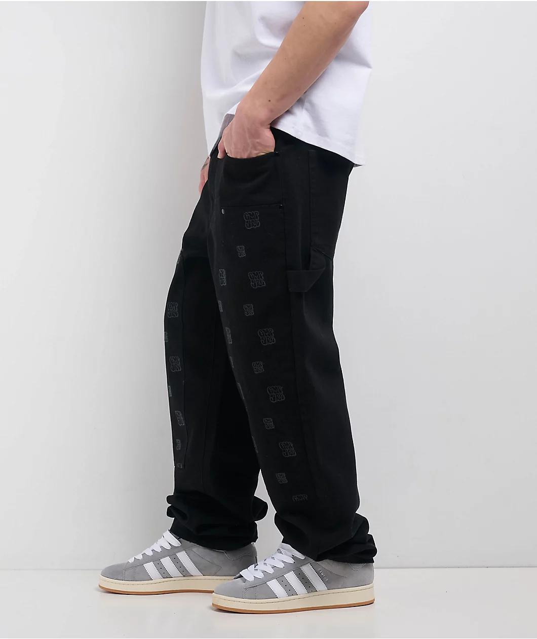 Empyre Double Knee Black Loose Fit Canvas Carpenter Skate Pants  Product Image