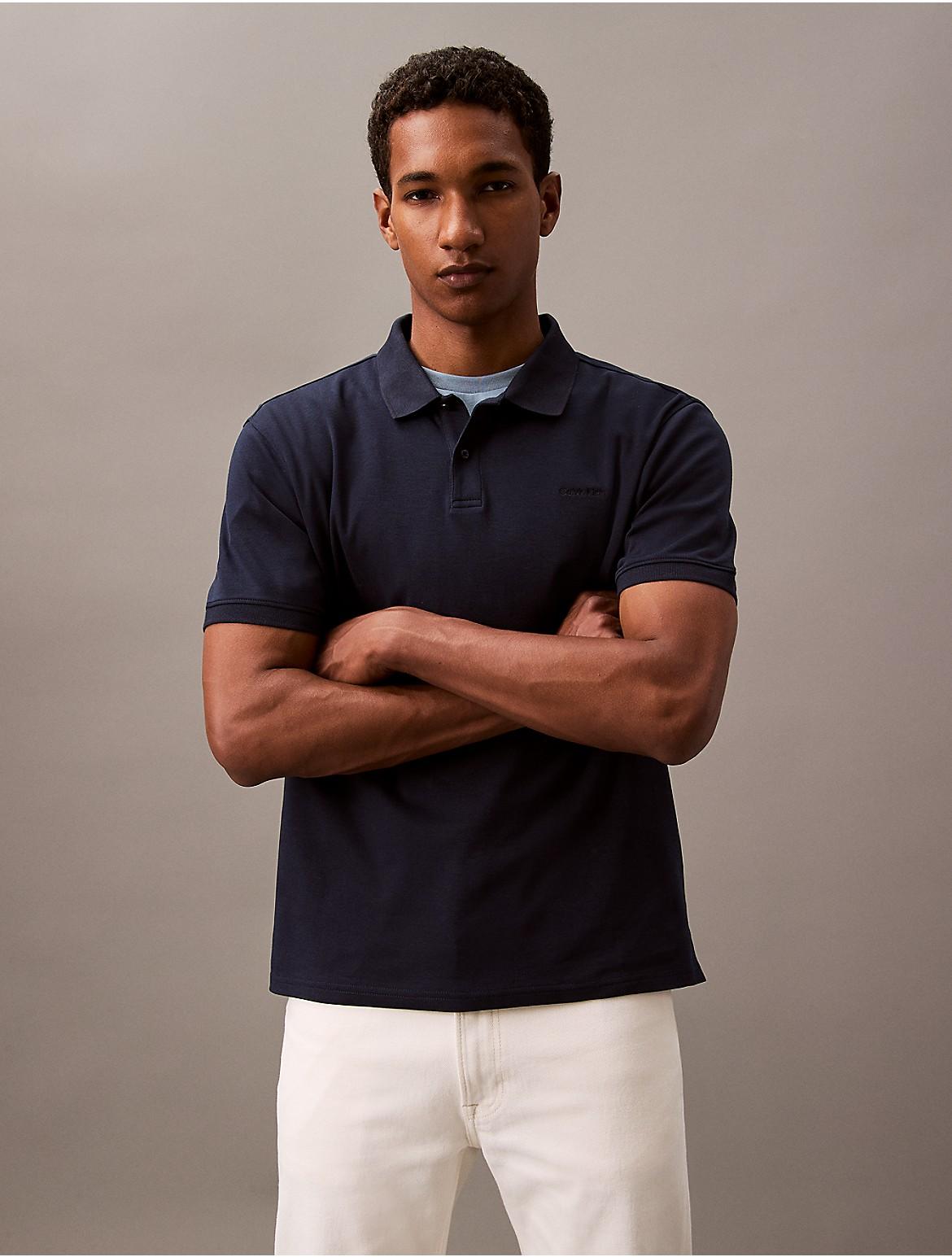 Calvin Klein Mens Liquid Touch Polo Shirt - Navy Product Image