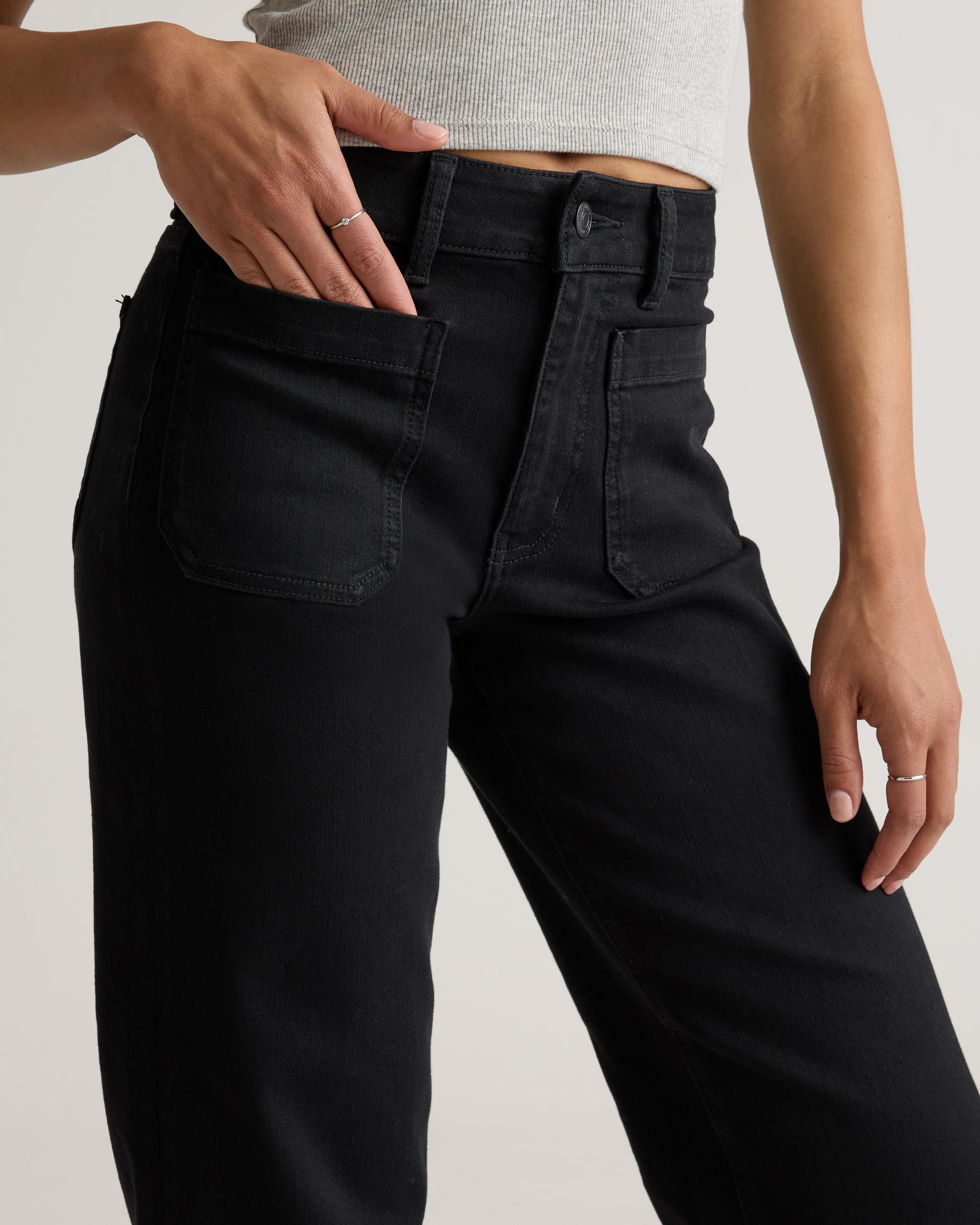 Quince | Women's Bella Stretch Patch Pocket Wide Leg Jeans Organic Cotton Product Image