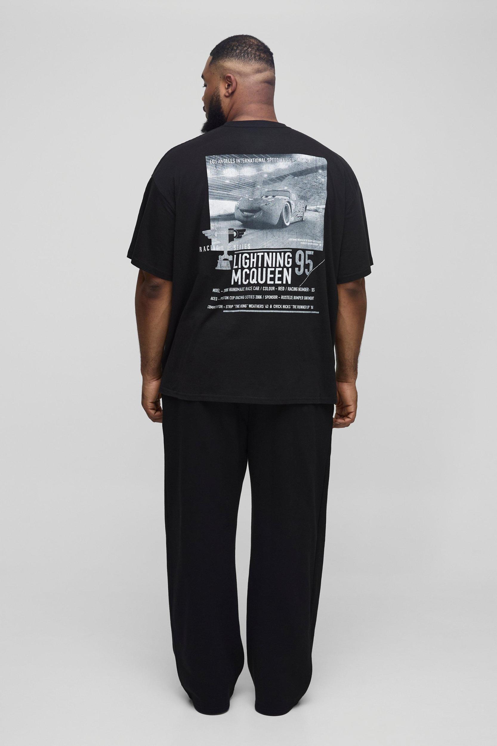 Plus Oversized Disney Cars License Back Print T-shirt | boohooMAN USA Product Image