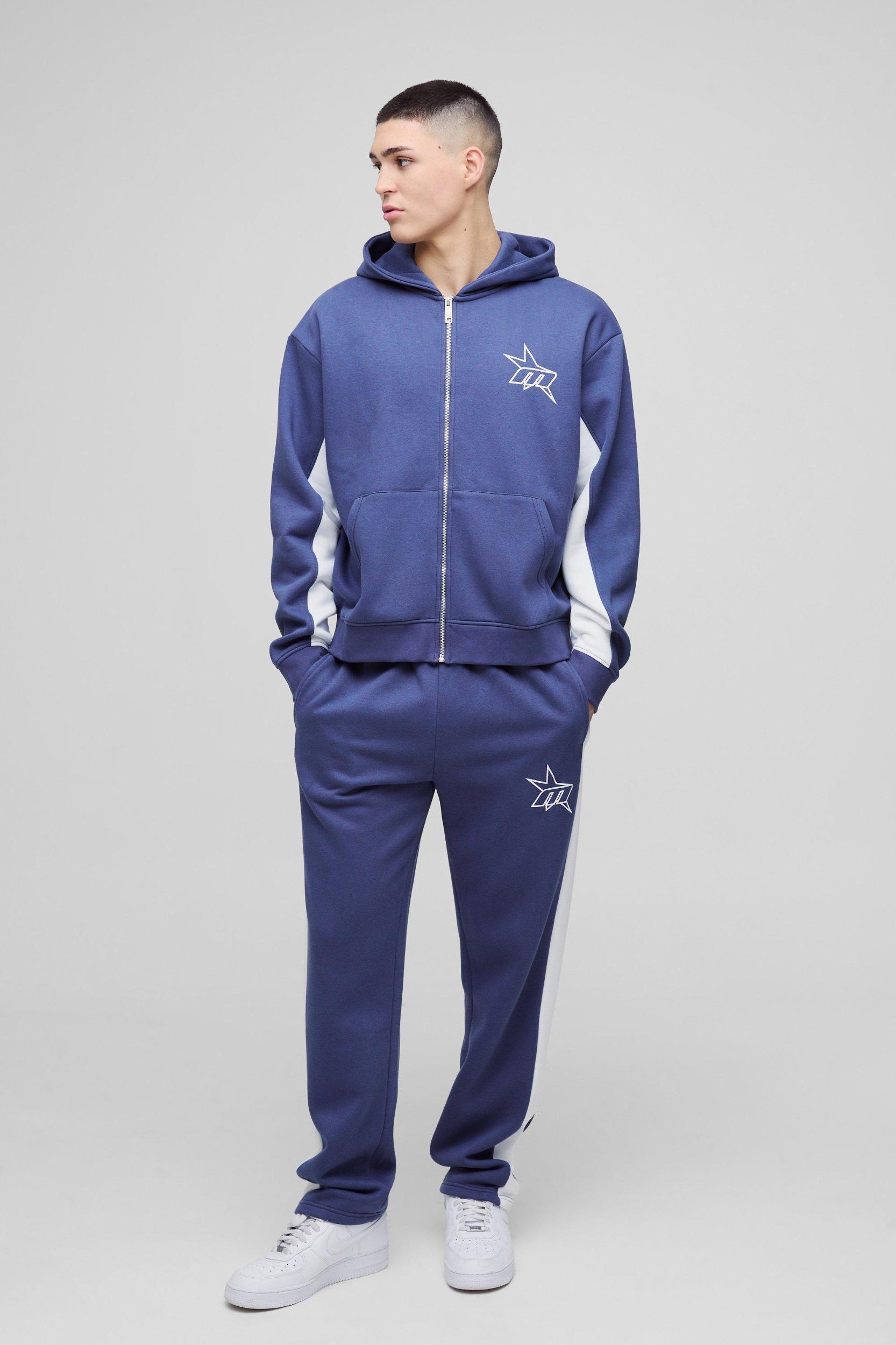 Regular Fit M Star Side Panel Sweatpants | boohooMAN USA Product Image