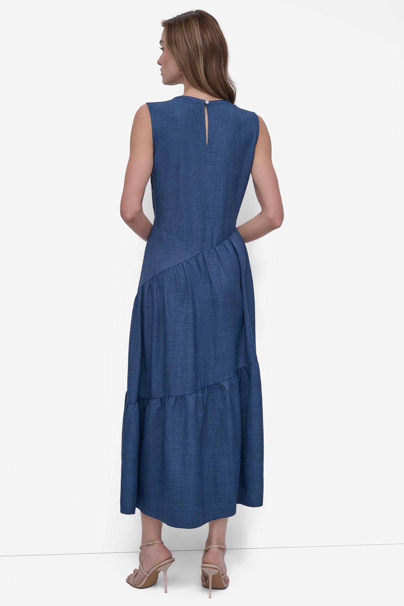 TIERED ASYMMETRIC MAXI DRESS Product Image