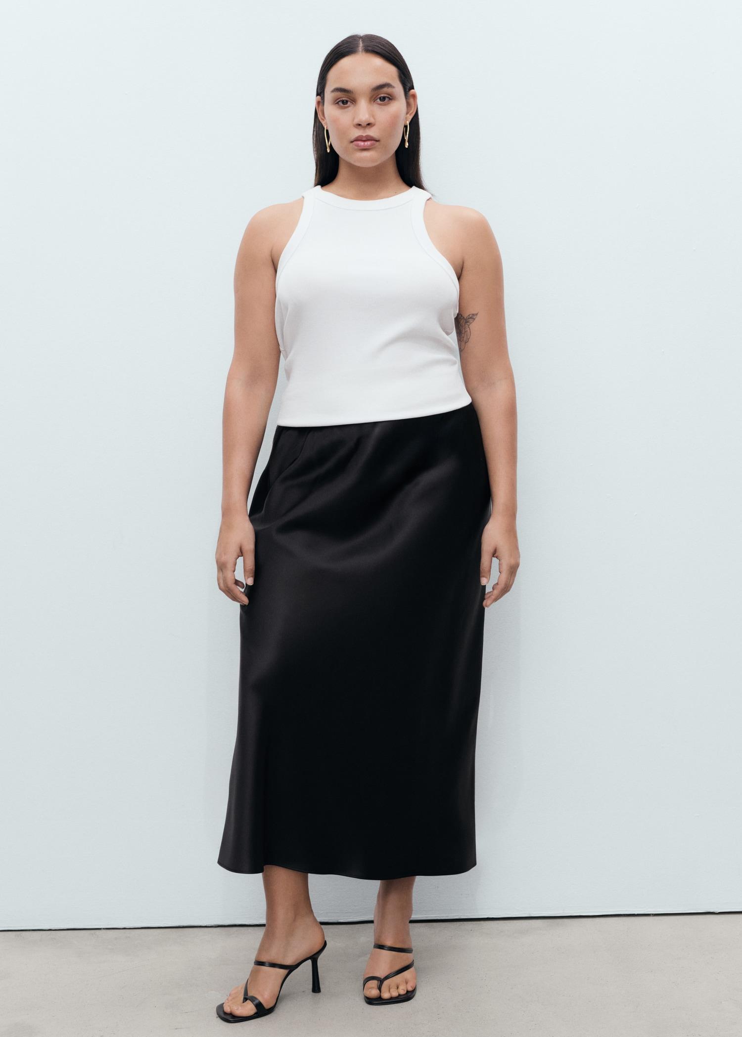 Satin long skirt - Women | MANGO USA Product Image