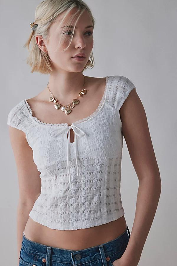 Kimchi Blue Juliette Keyhole Scoop Neck Crinkle Blouse Womens at Urban Outfitters Product Image