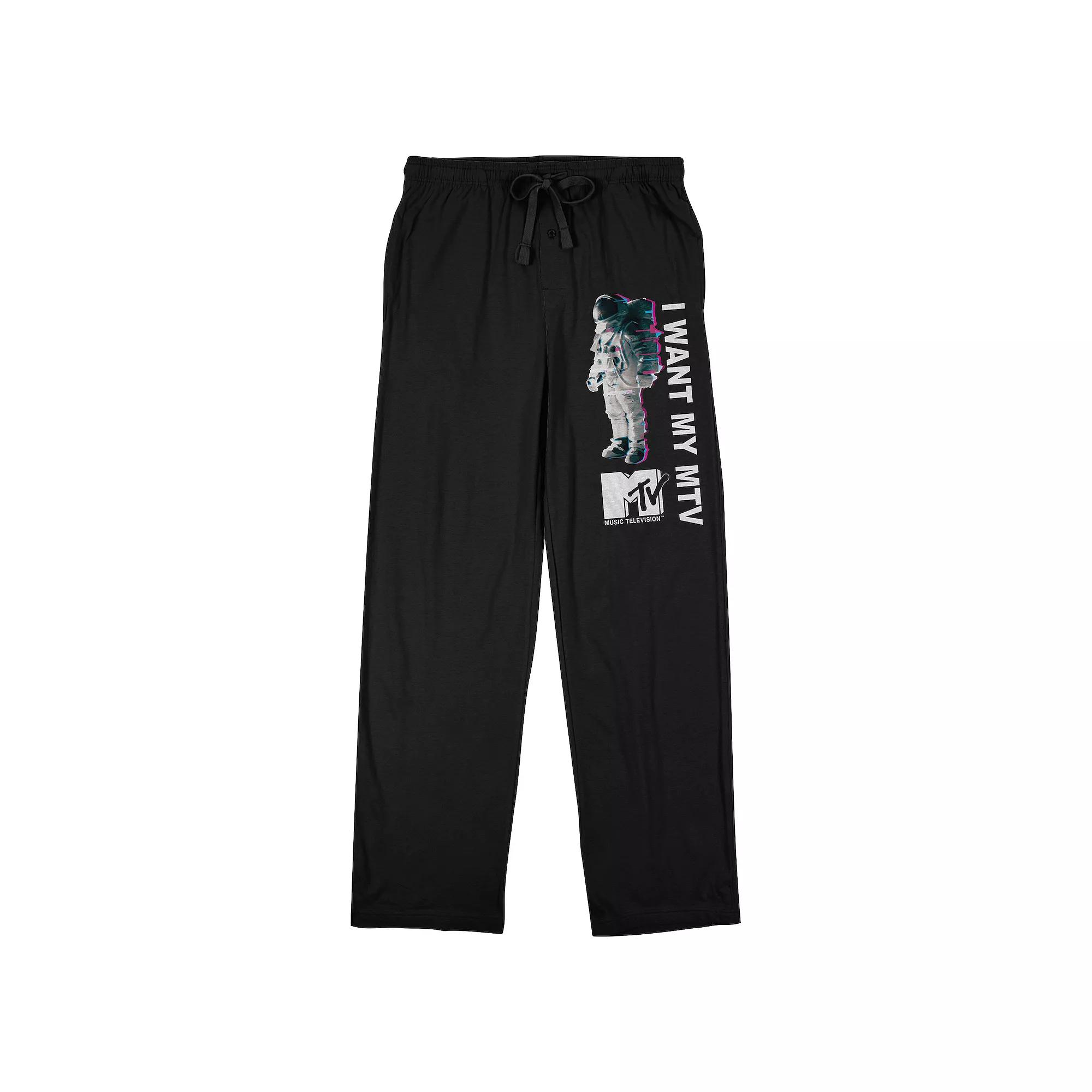 Men's MTV Moon Man I Want My Sleep Pants, Size: Large, Black Product Image