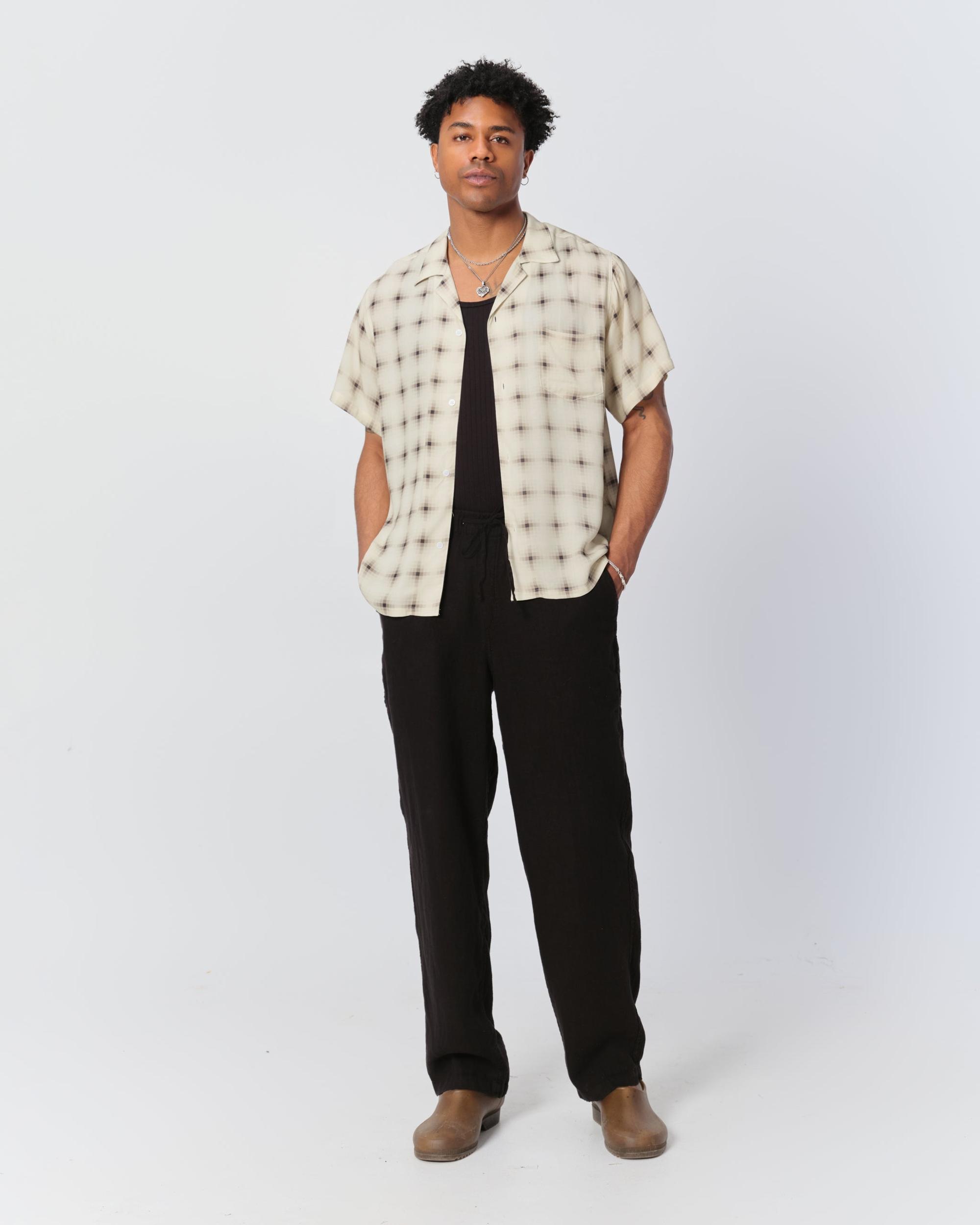 Ivory Digi Plaid Camp Shirt Product Image