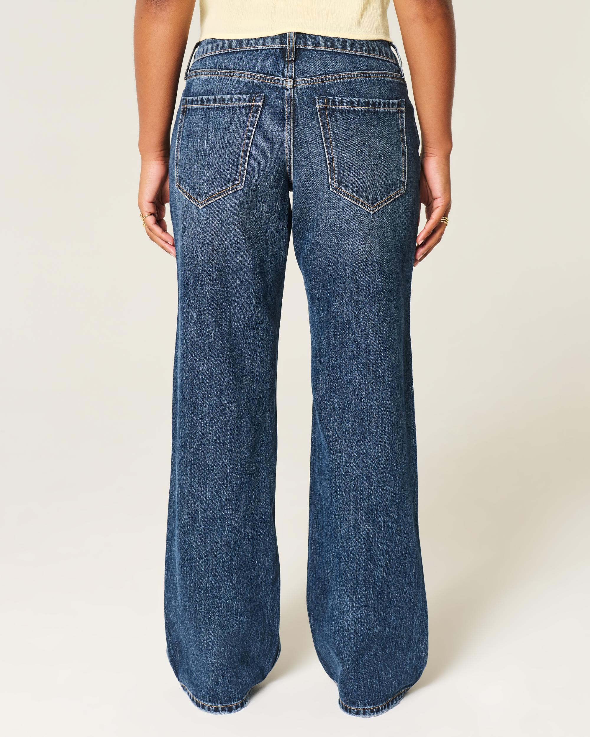 Curvy Low-Rise Dark Wash Baggy Jeans Product Image