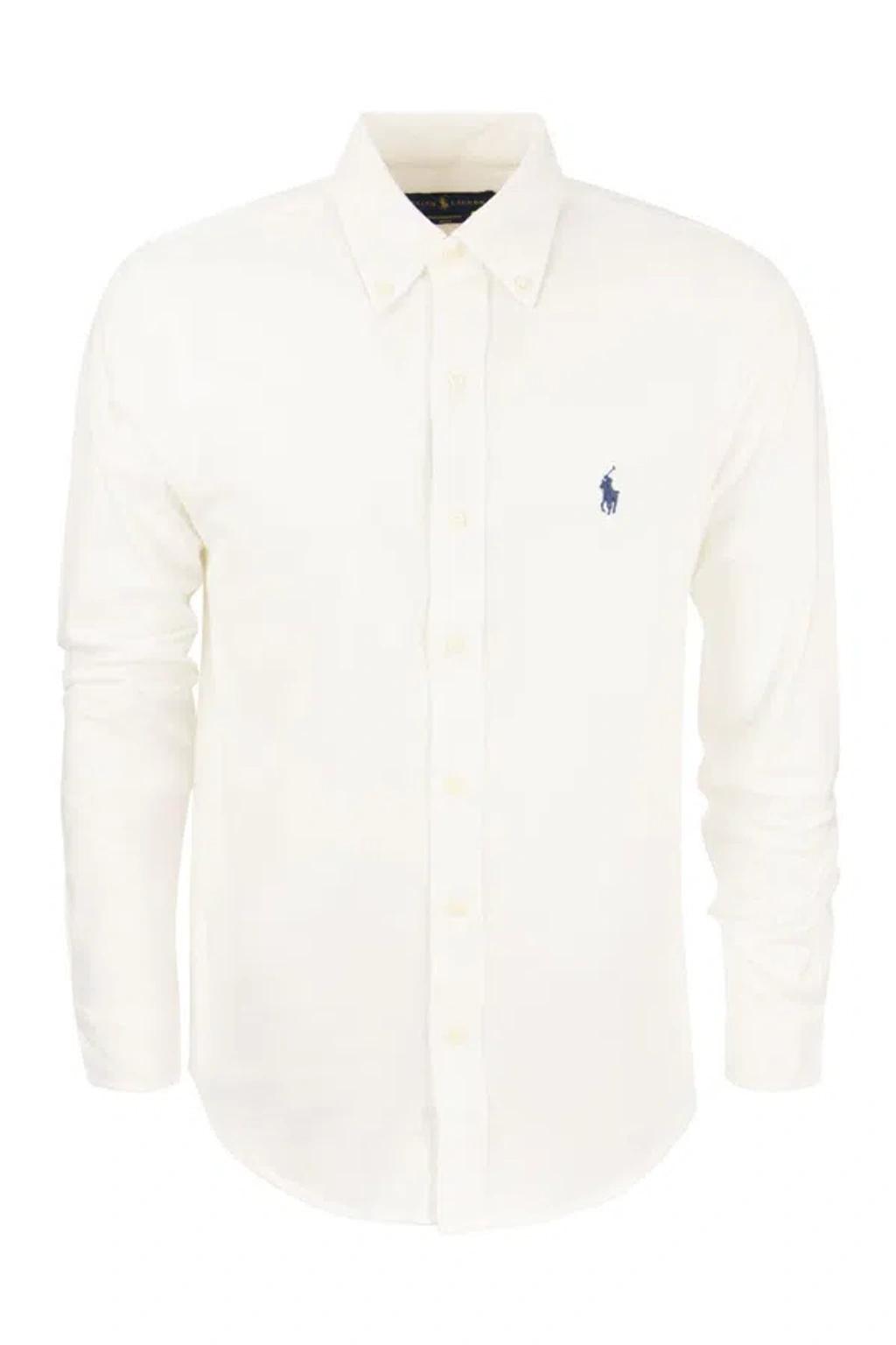 POLO RALPH LAUREN Long Sleeve Sport Shirt Clothing In White Product Image