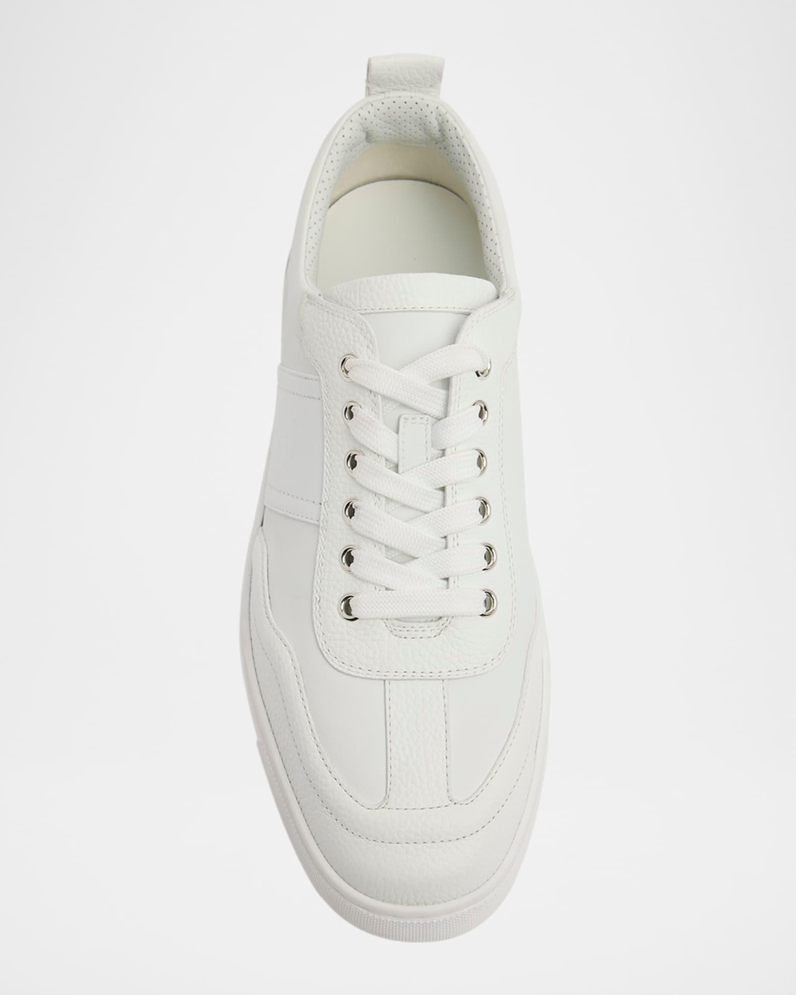 Men's Retero Grained Leather Low-Top Sneakers  Product Image