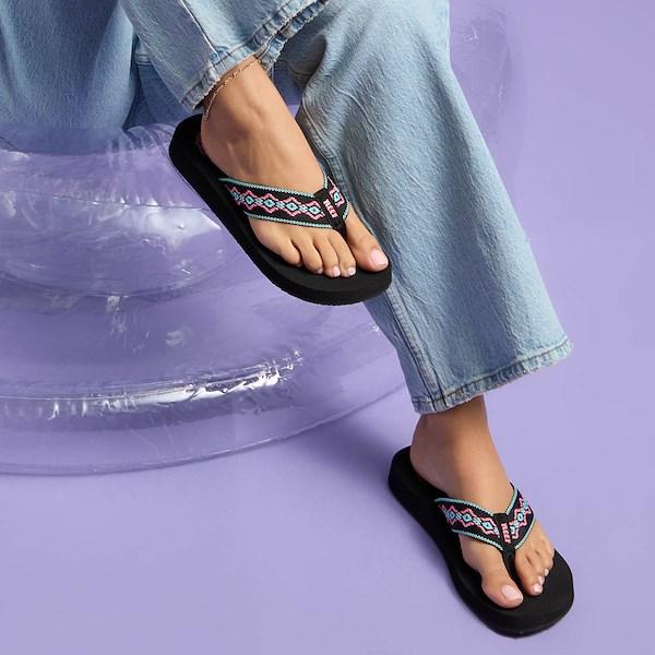 Womens Reef Sandy Slide Sandal - Black / Multicolor Product Image