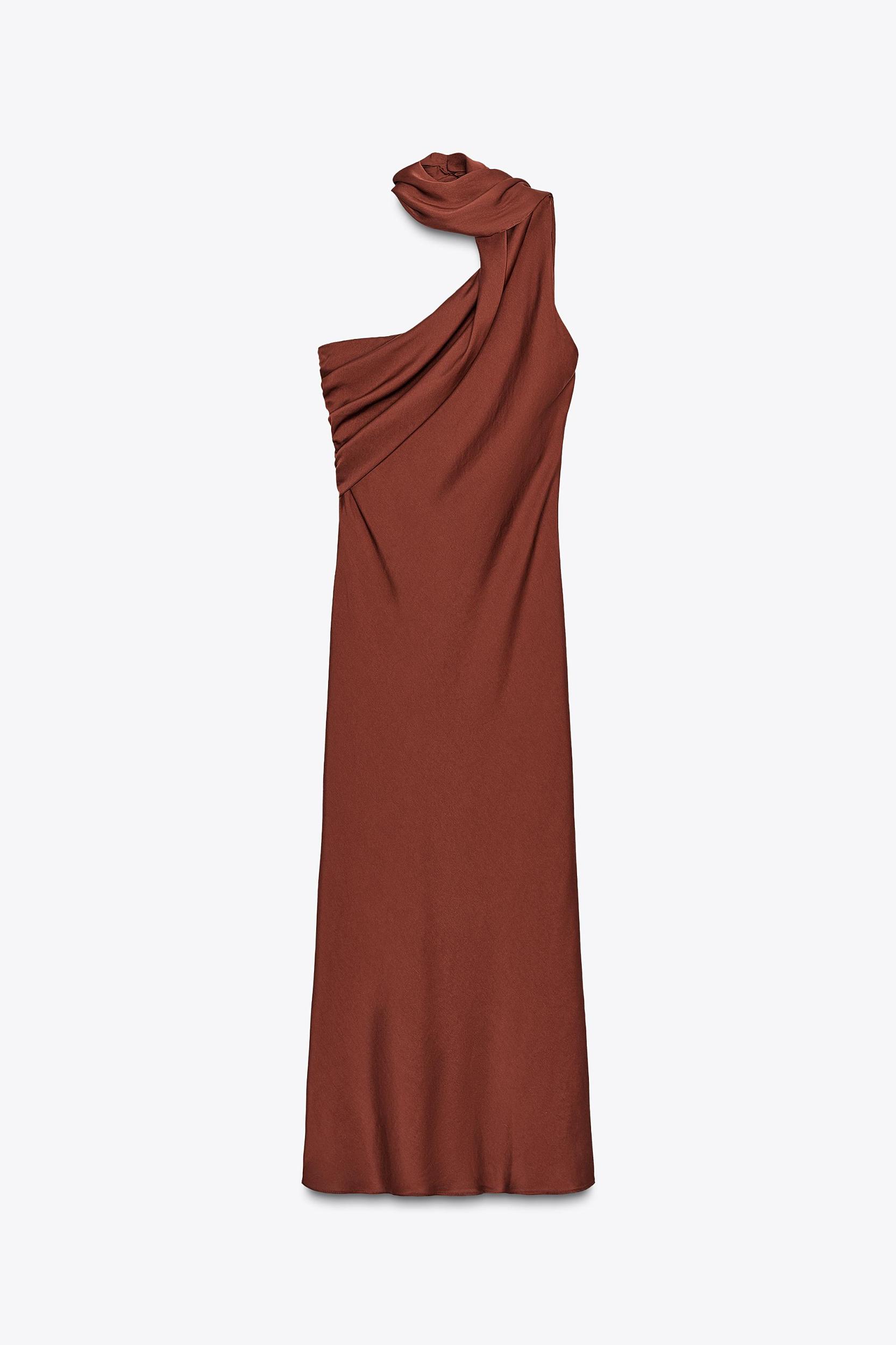 ASYMMETRIC SCARF MIDI DRESS Product Image