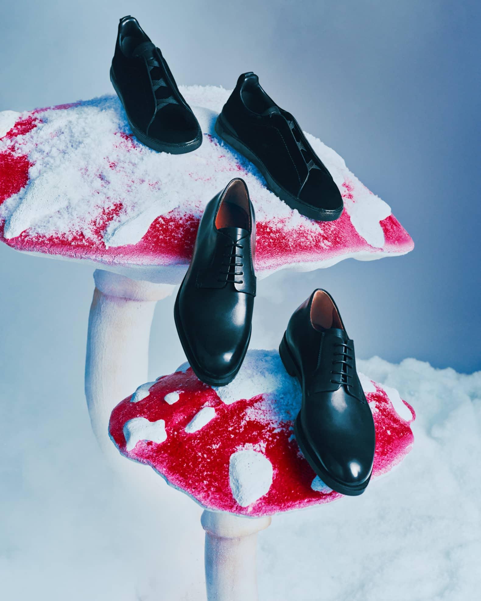 Men's Leather Lace-Up Derby Loafers Product Image