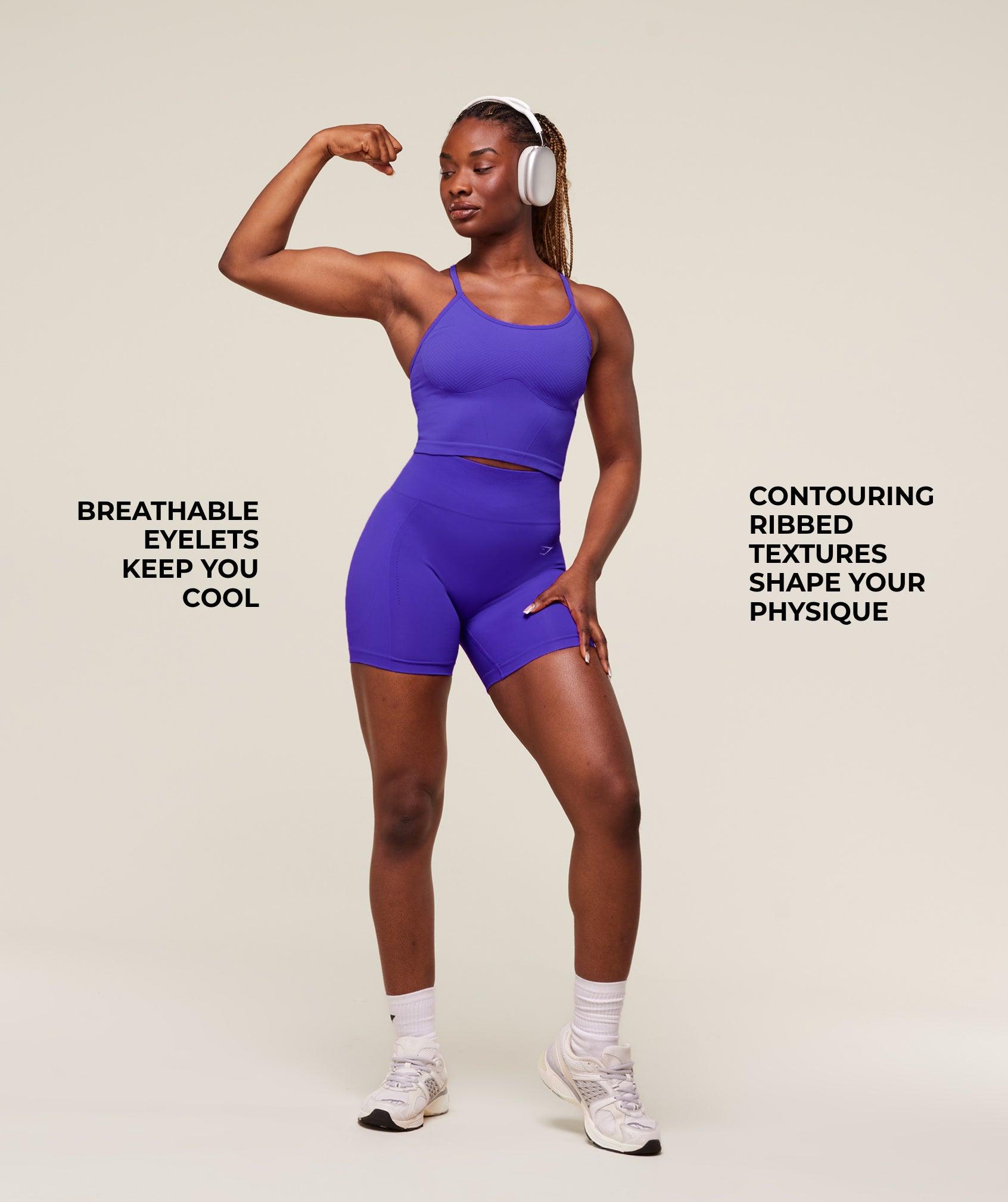 Gymshark Energised Seamless Crop Top - Cobalt Purple Female Product Image