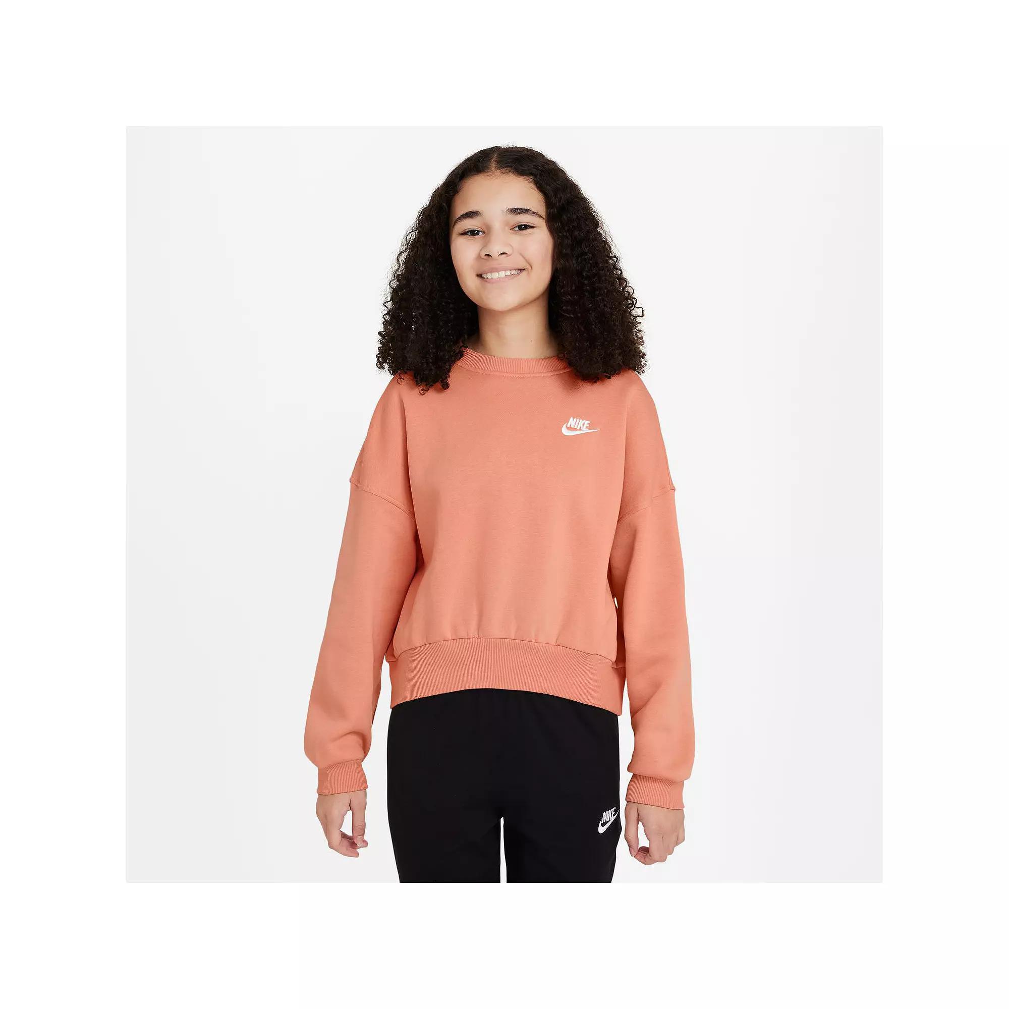 Unisex Nike Sportswear Club Fleece Girls Boxy Crew-Neck Sweatshirt | FZ9244-844 Product Image