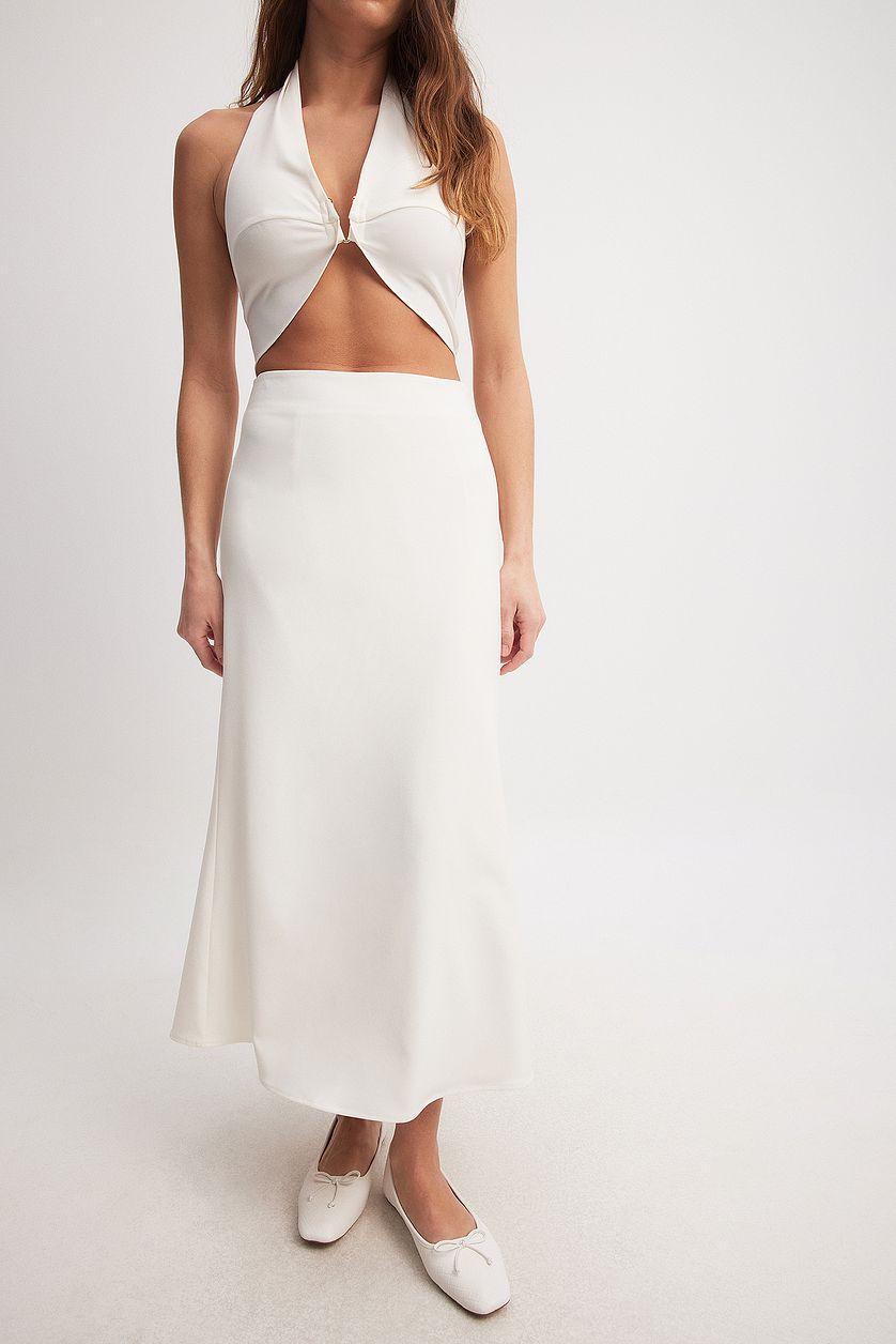 High Waist Flowy Midi Skirt Product Image
