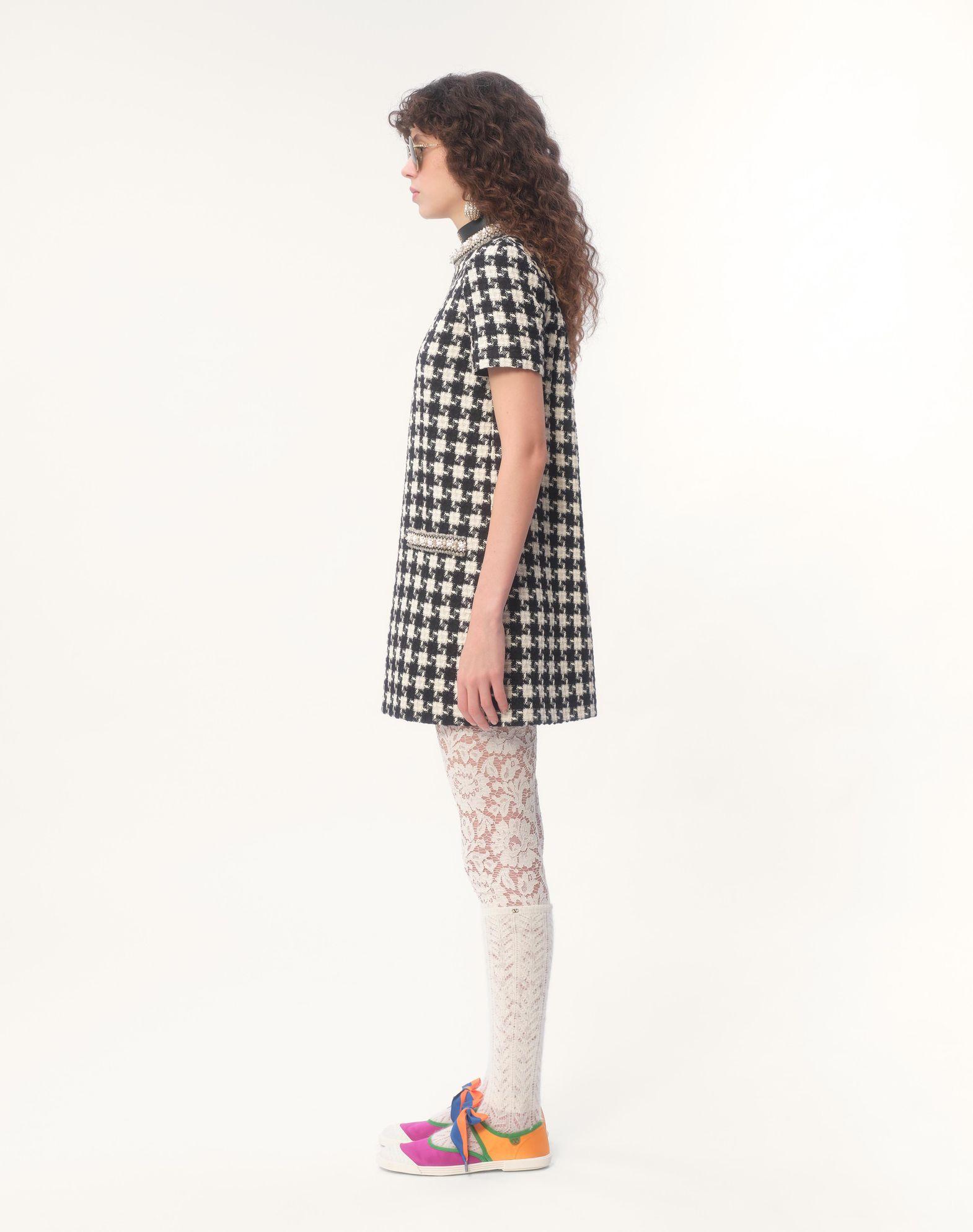 Embroidered Damier Light Tweed Short Dress Product Image