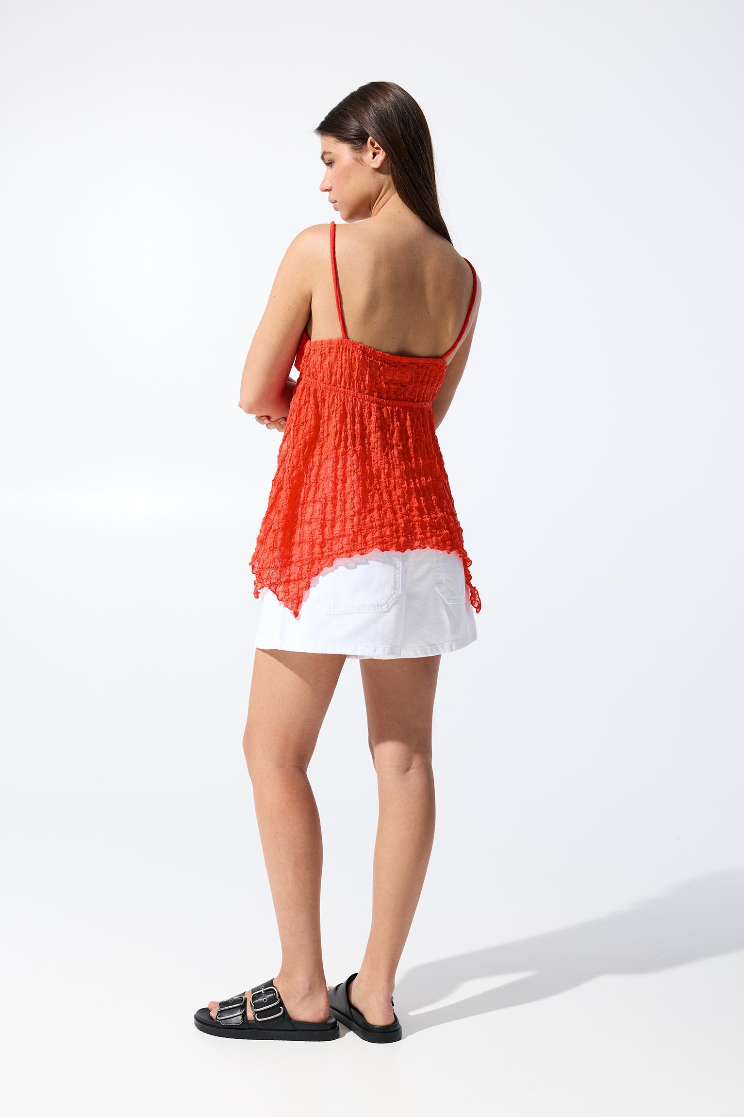 Textured strappy top Product Image