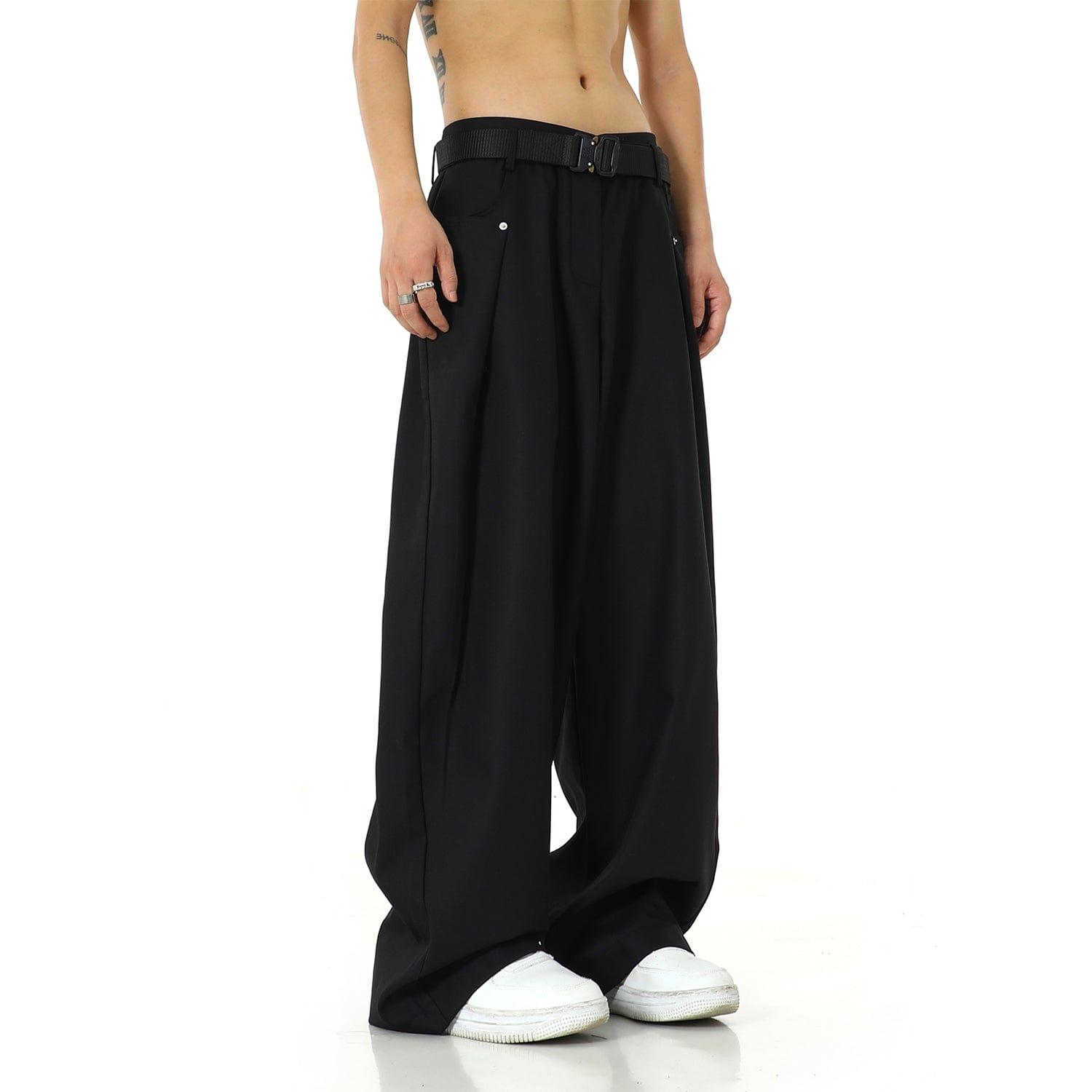 RT No. 9805 FOLDED WIDE STRAIGHT PANTS Product Image