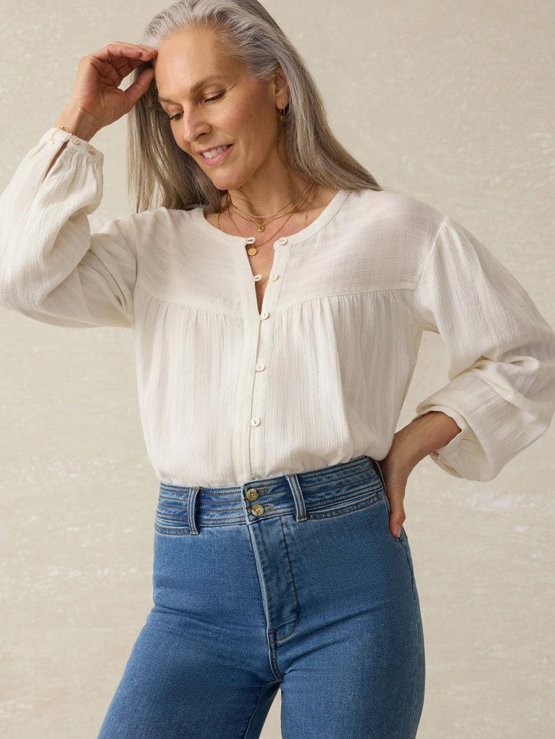 Lena Blouse - Egret Product Image