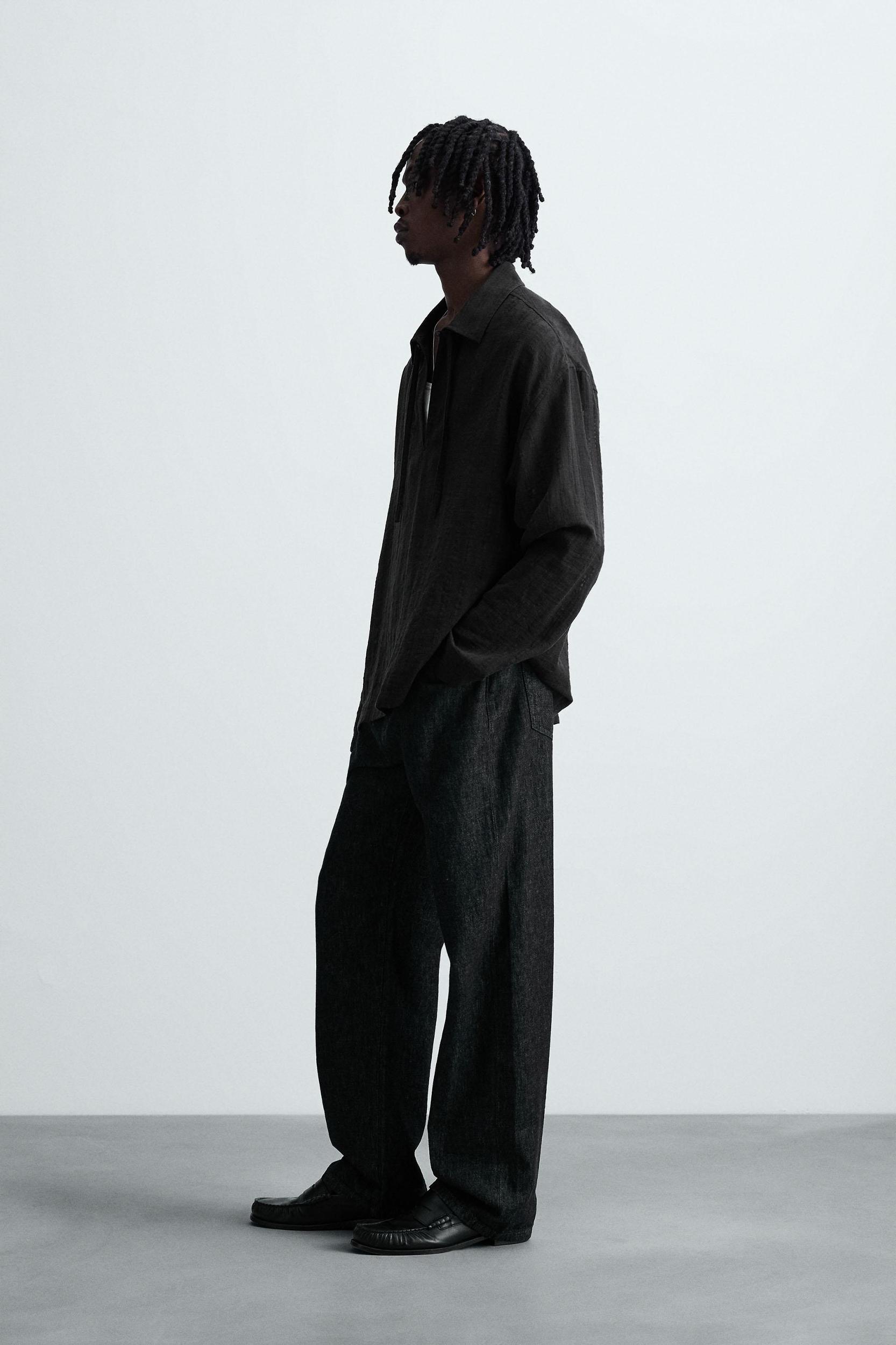 TEXTURED SEMI-SHEER POLO SHIRT Product Image