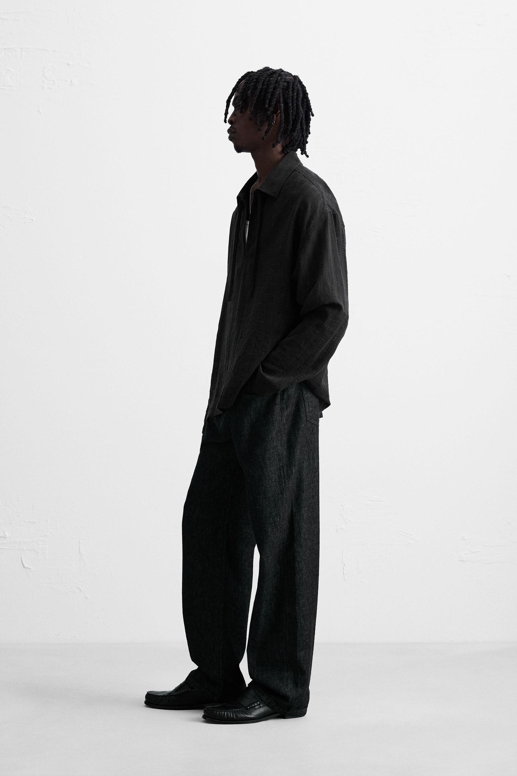 TEXTURED SEMI-SHEER POLO SHIRT Product Image