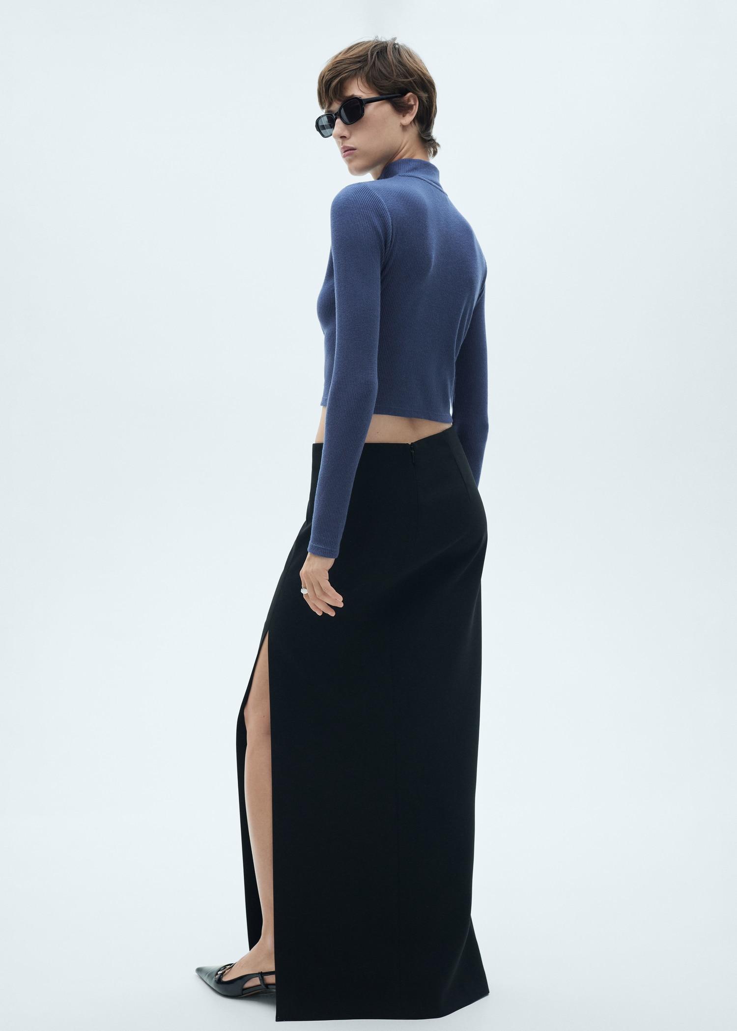 Perkins-neck cardigan with zip - Women | MANGO USA Product Image