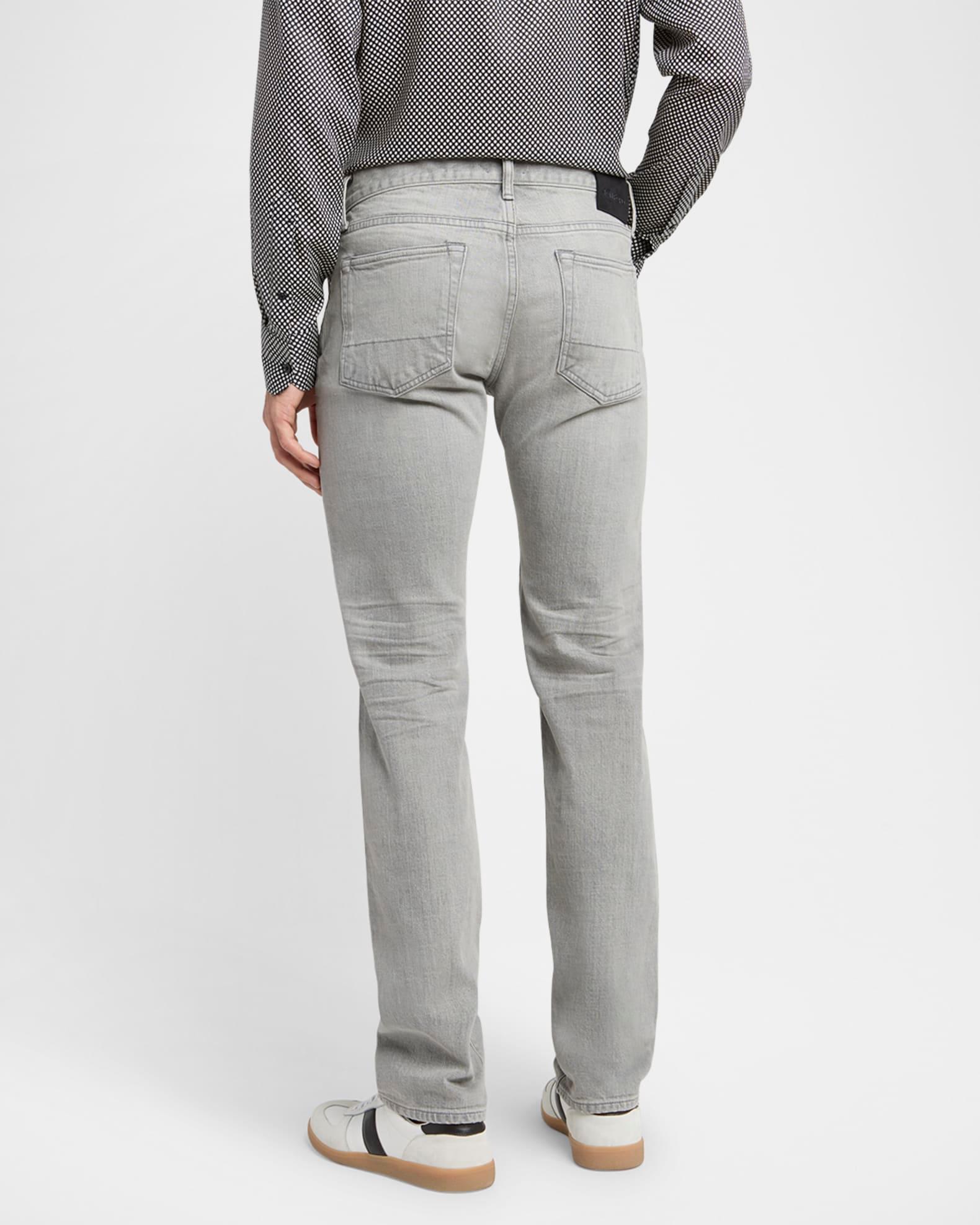 Men's Light Wash Selvedge Straight Fit Jeans, Grey Product Image