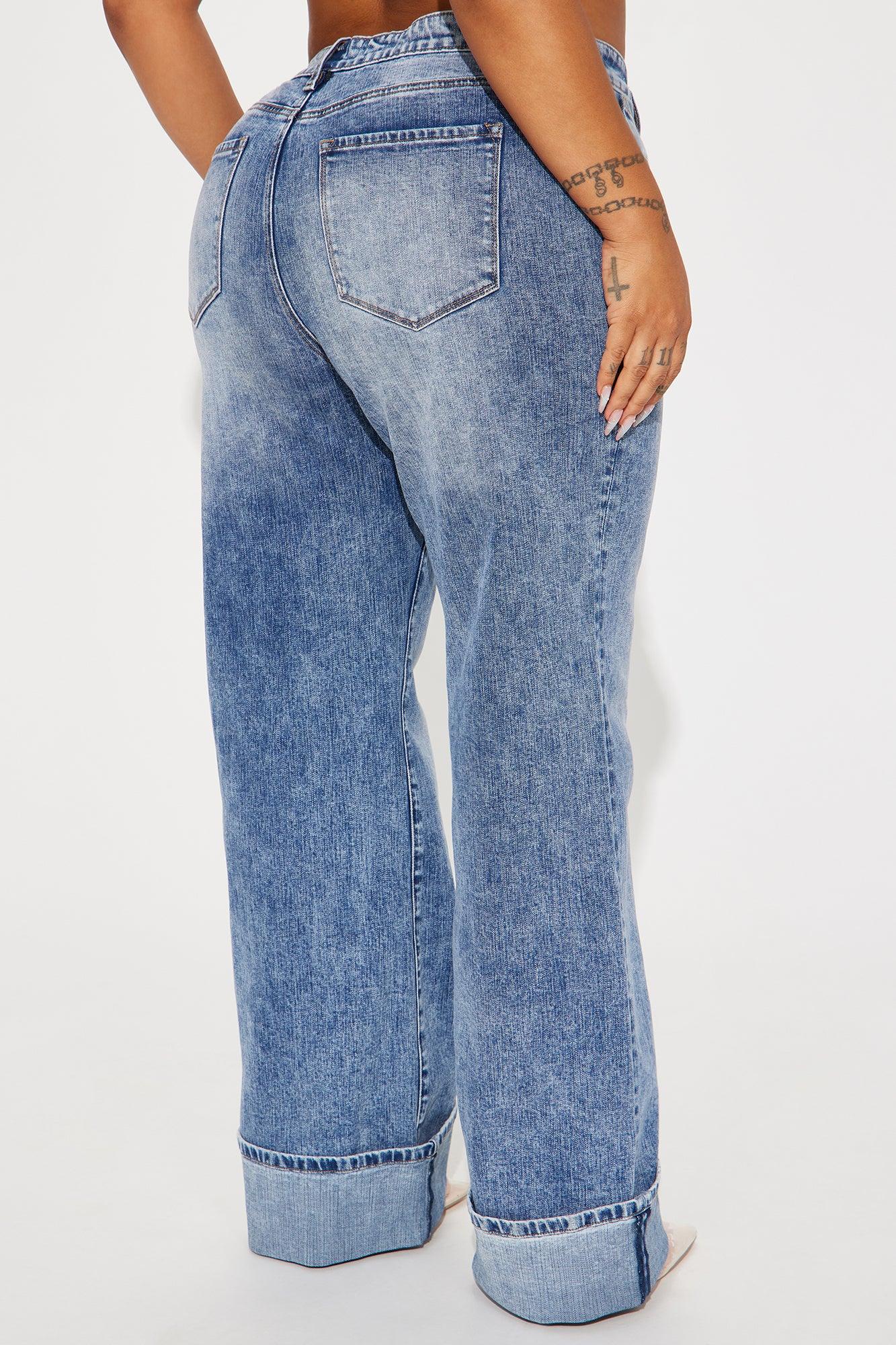 On My Radar Cuffed Wide Leg Jeans - Medium Wash Product Image