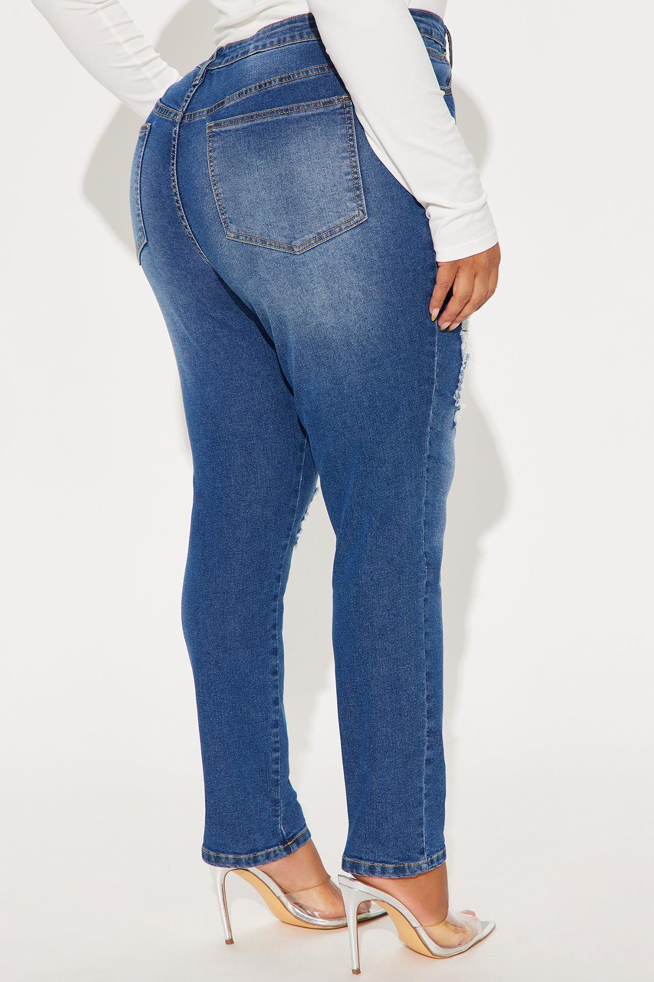 Call It Love Stretch Ripped Skinny Jeans - Dark Wash Product Image