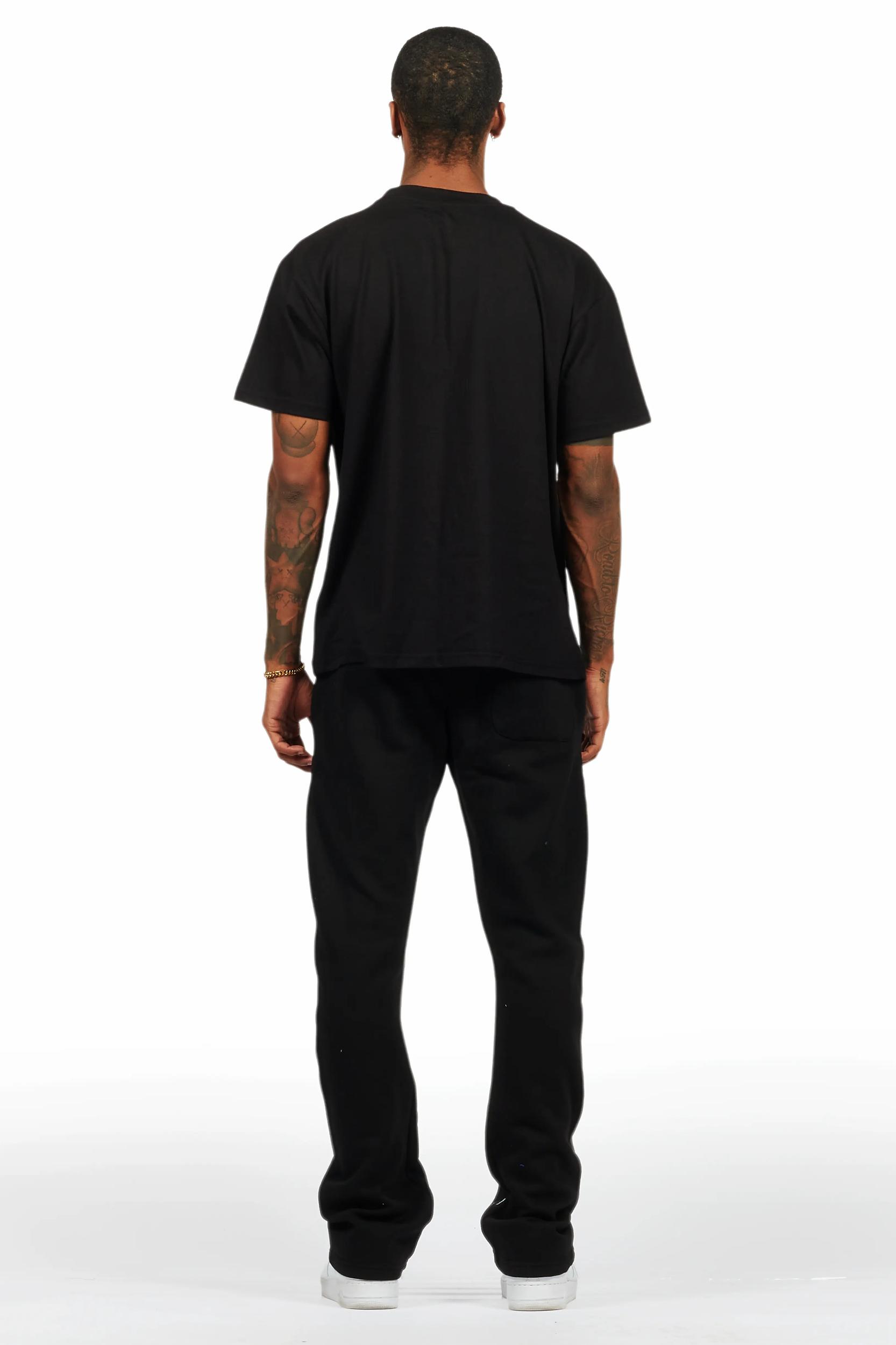 Rainer Black T-Shirt/Stacked Track Pant Set Male Product Image