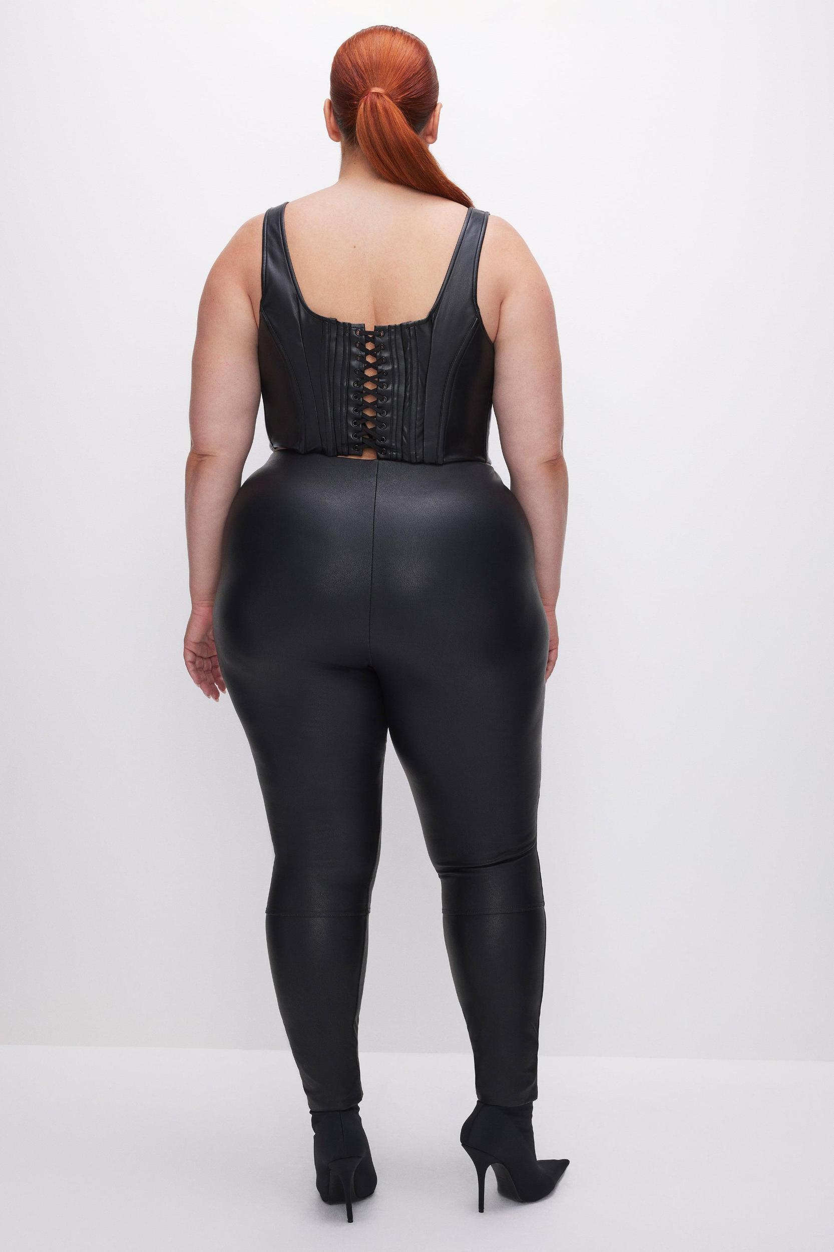 GOOD WAIST FAUX LEATHER LEGGINGS  | BLACK001 Product Image