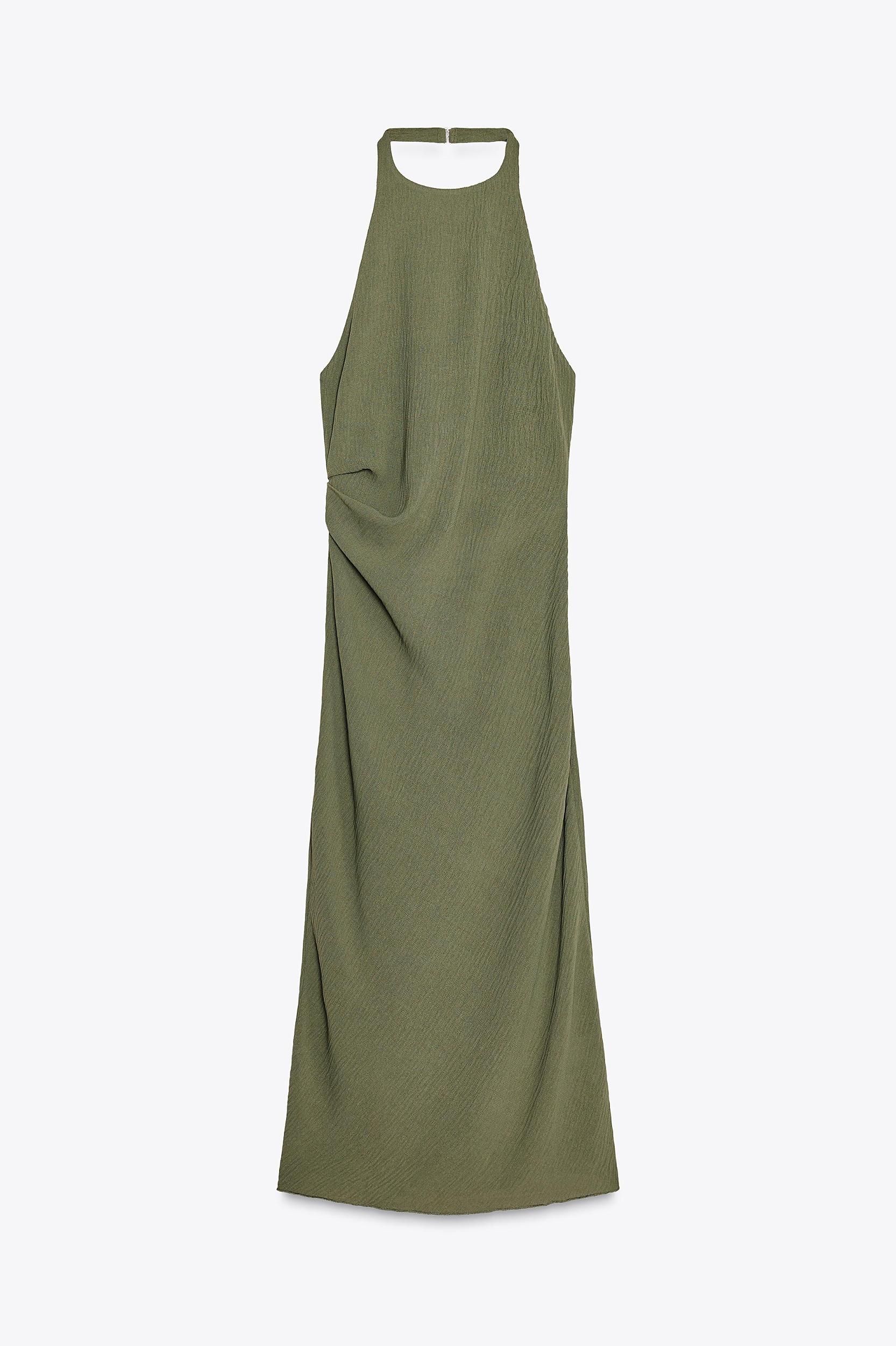 TEXTURED HALTER DRESS Product Image