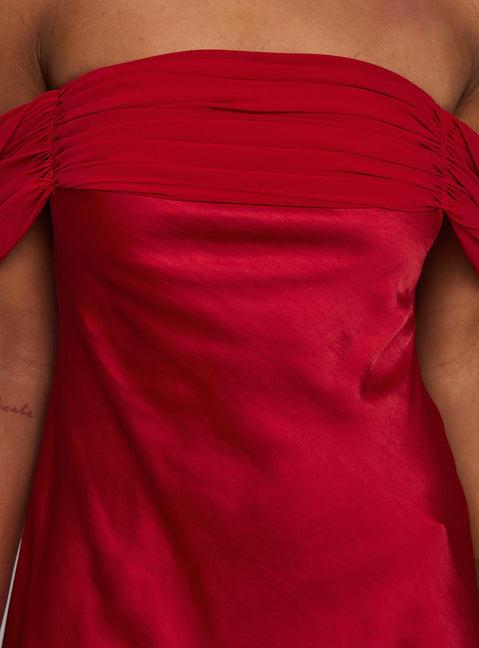 Adoration Mini Dress Red Product Image