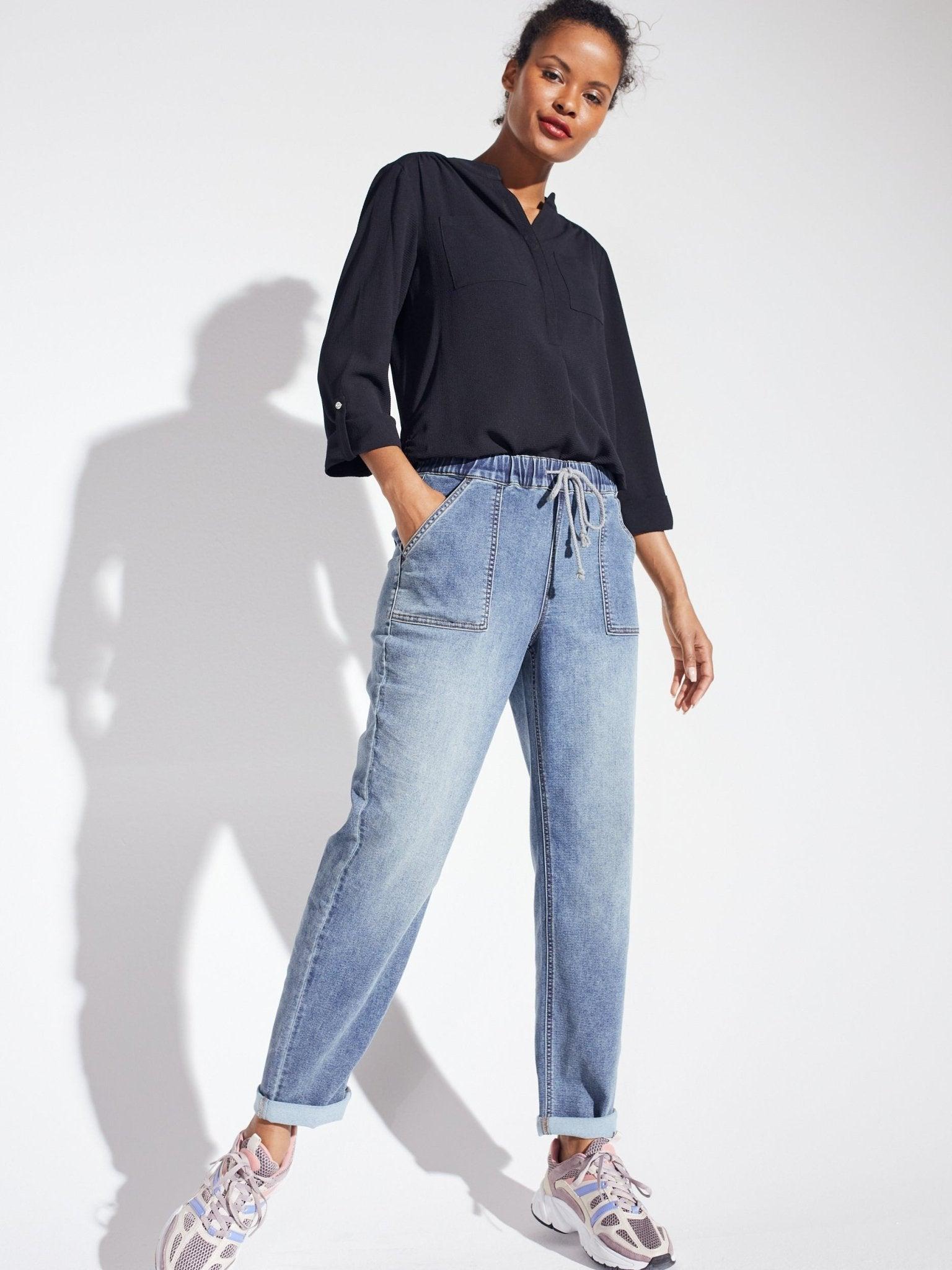 Westport Knit Denim Weekender Sweatpant with Pockets and Drawstring Waist Product Image