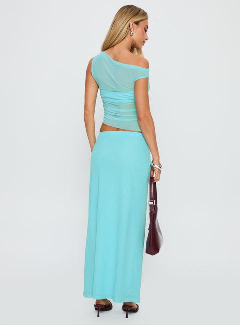 Aristocrat One Shoulder Mesh Set Blue Product Image