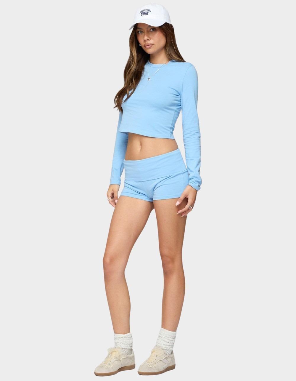 EDIKTED Meg Long Sleeve Top - BLUE Product Image