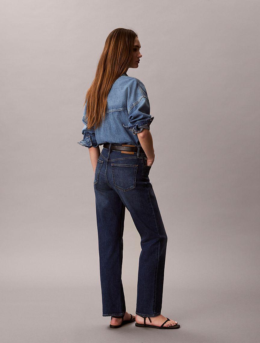 High Rise Straight Jeans Product Image