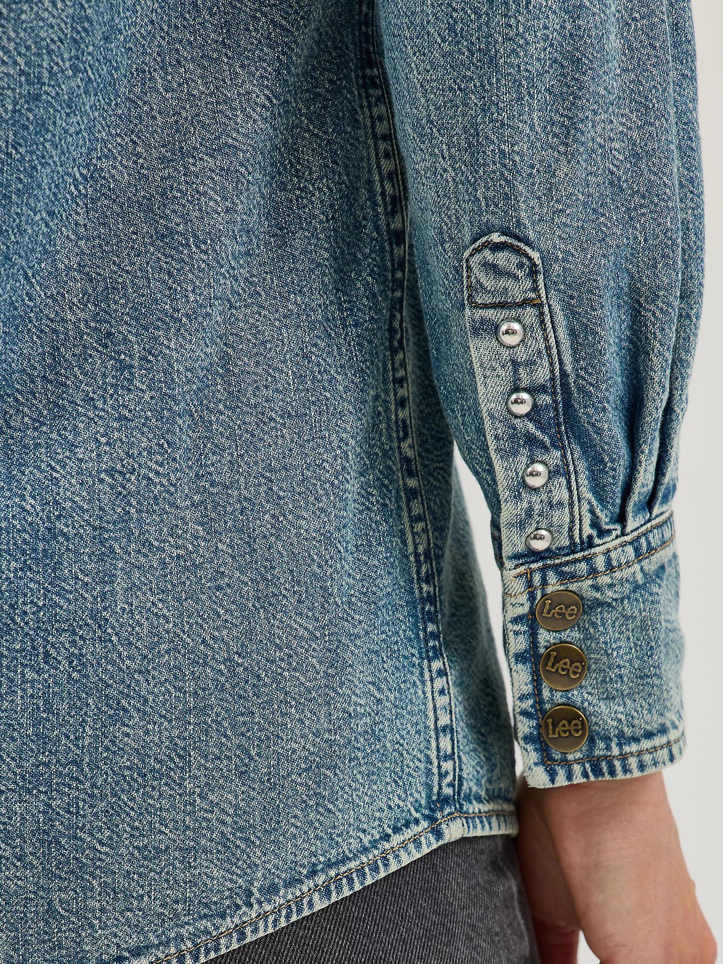 Women's Studded Working Western Denim Shirt | Women's Tops & Tees | Lee® Product Image