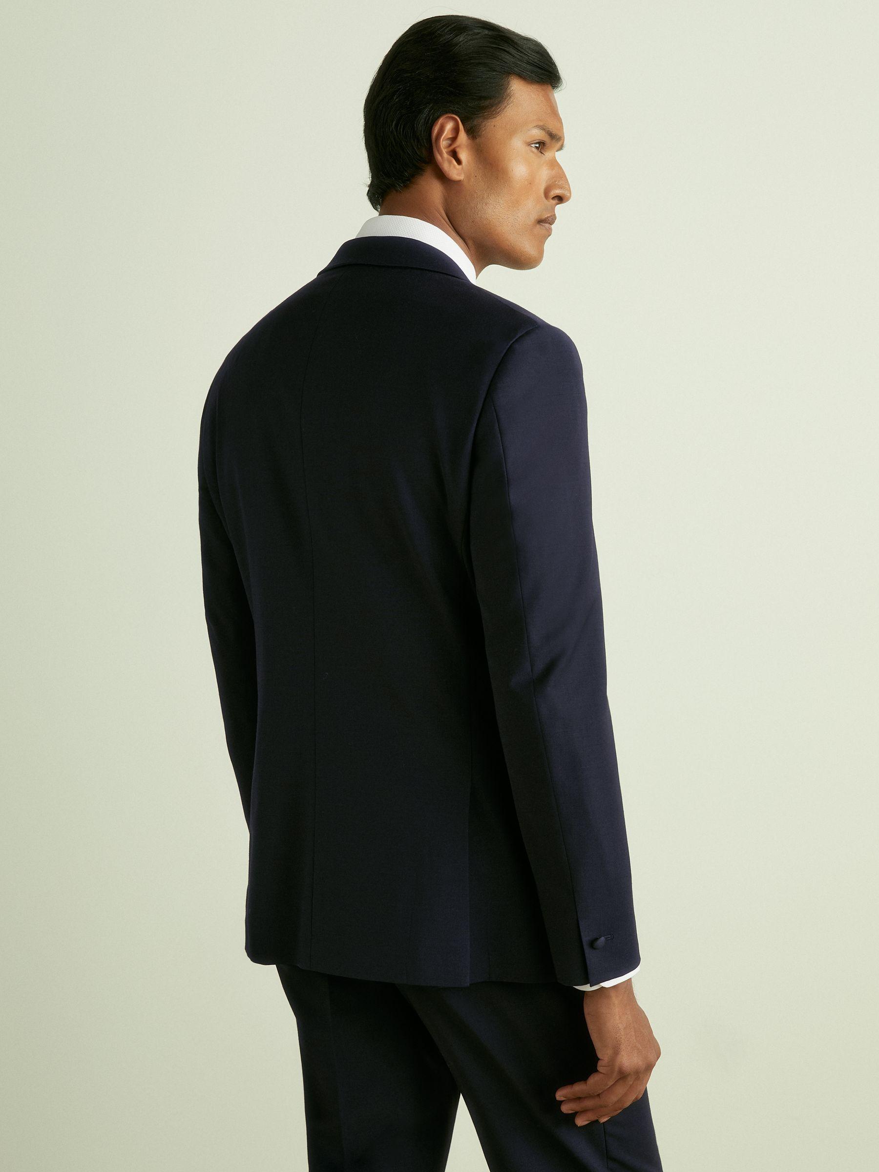 Linen Slim-Fit Suit Trousers in Airforce Blue Product Image