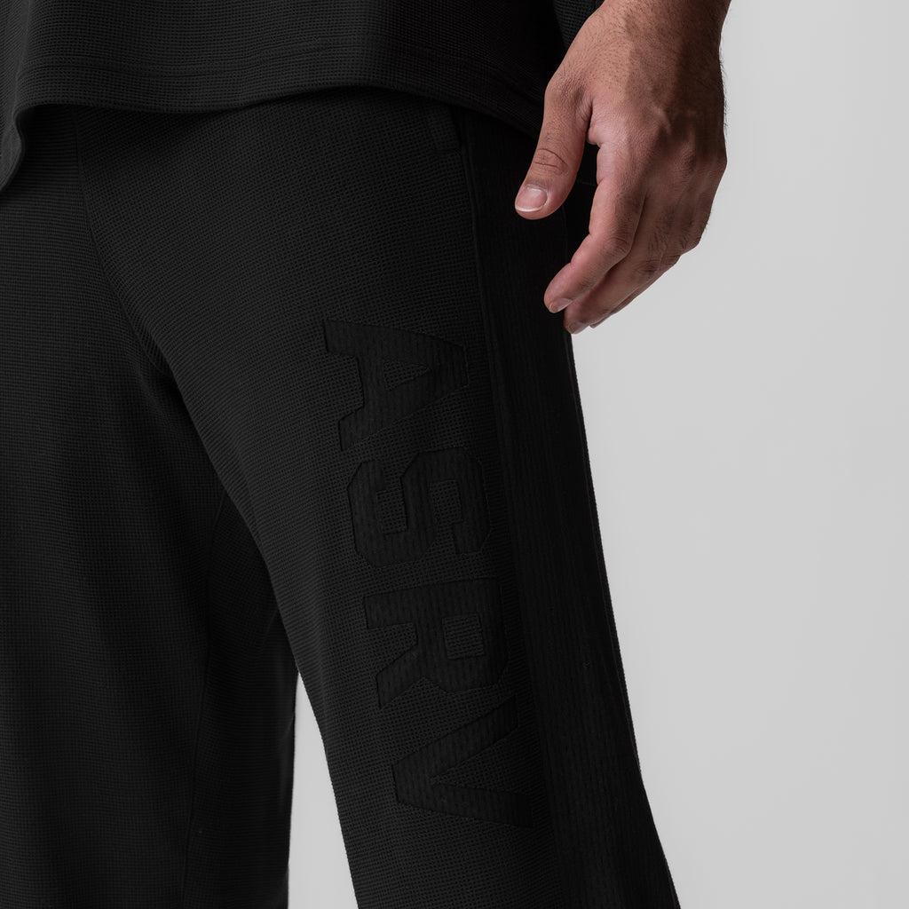 0957. Waffle Knit Relaxed Sweatpant - Black/Black Product Image