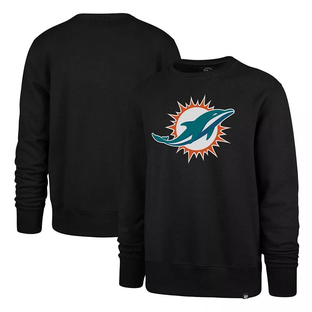 Men's '47 Black Miami Dolphins Imprint Headline Pullover Sweatshirt,  Product Image